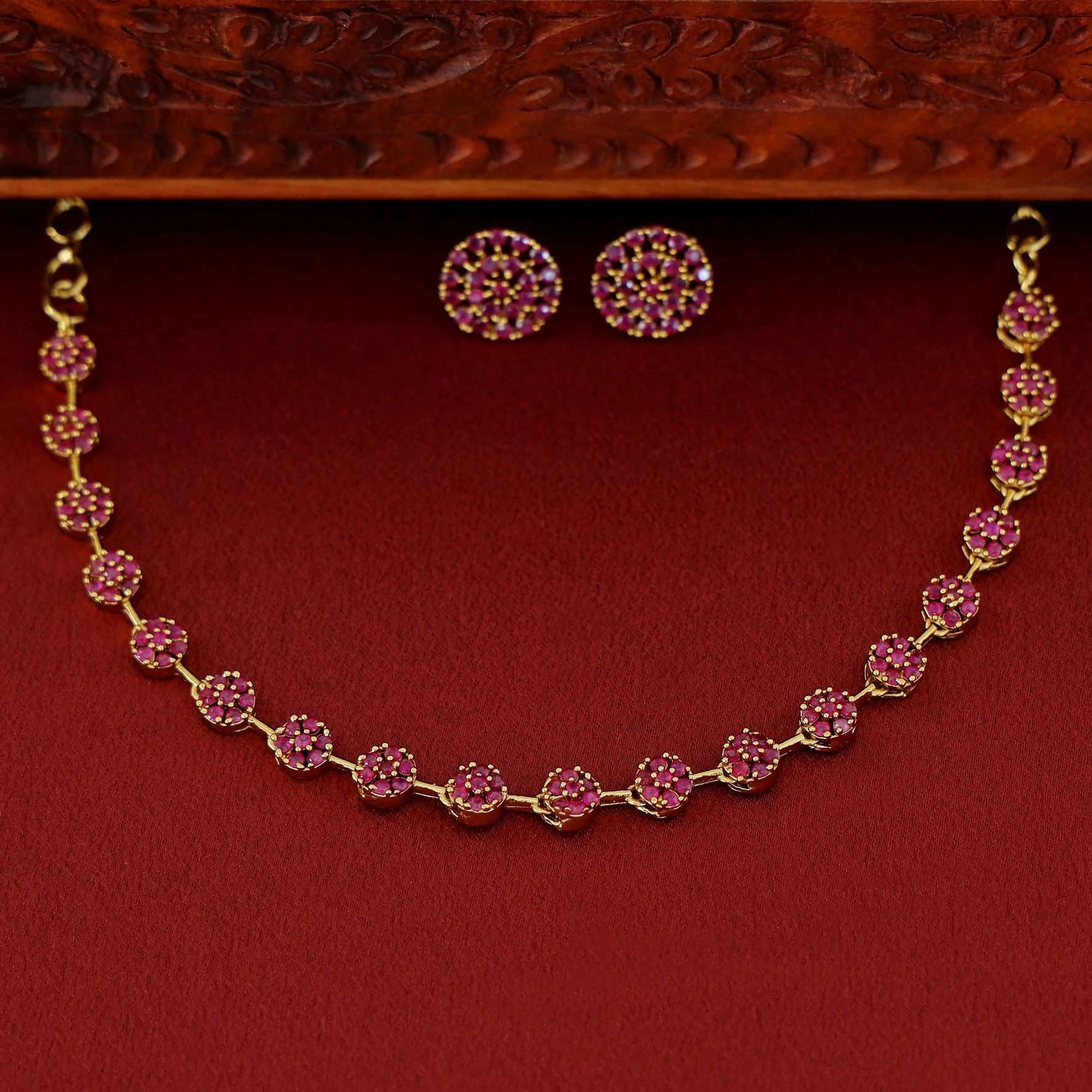Sayali Flower AD Neckpiece With Stud - Image 8