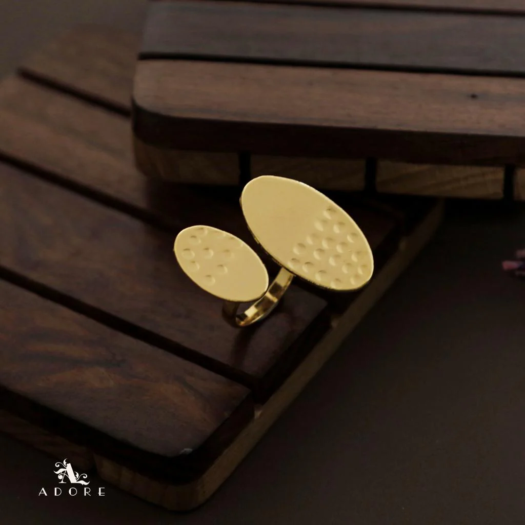 Semi Hammered Dual Oval Ring - Image 5
