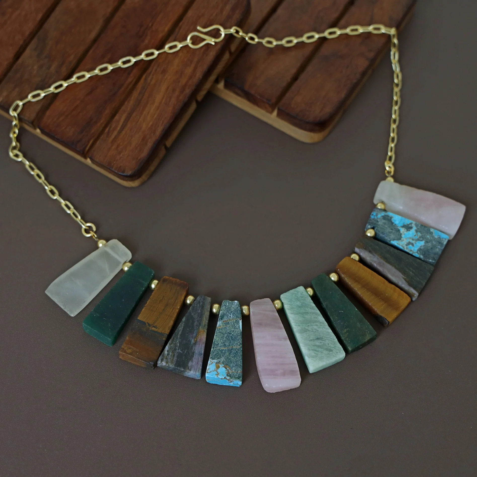 Seraphina Golden Ball Raw Stone Neckpiece - Image 11