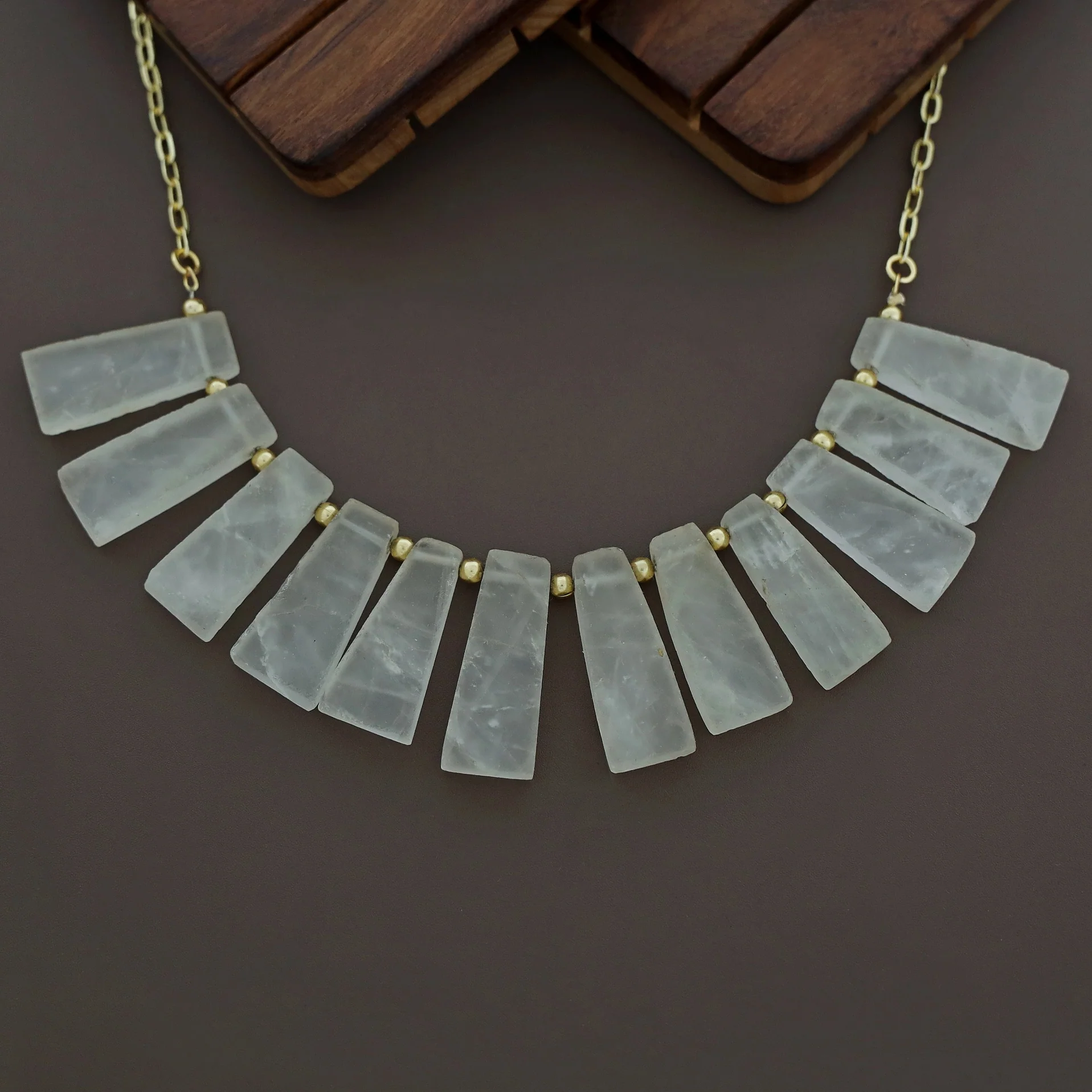 Seraphina Golden Ball Raw Stone Neckpiece - Image 2