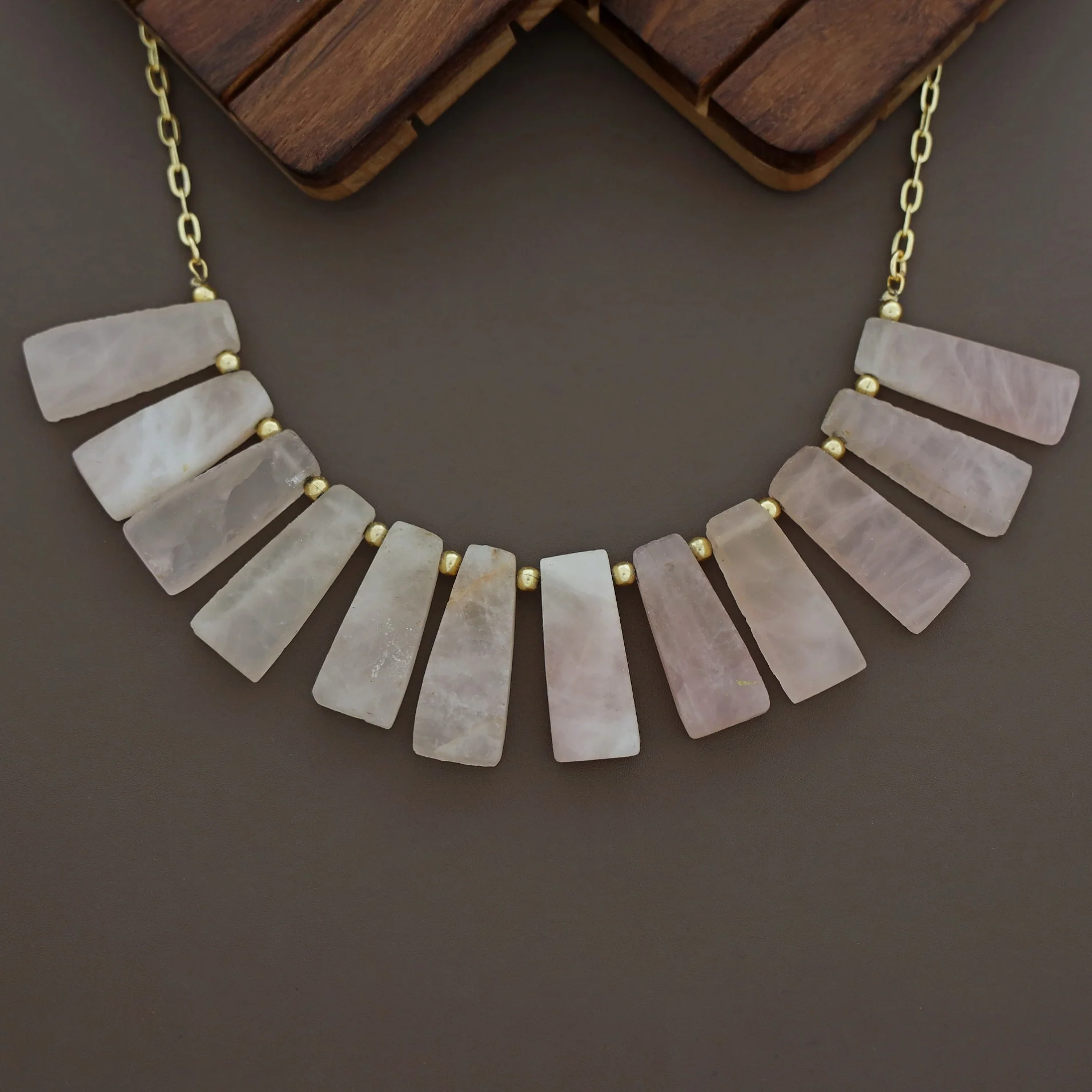 Seraphina Golden Ball Raw Stone Neckpiece - Image 3