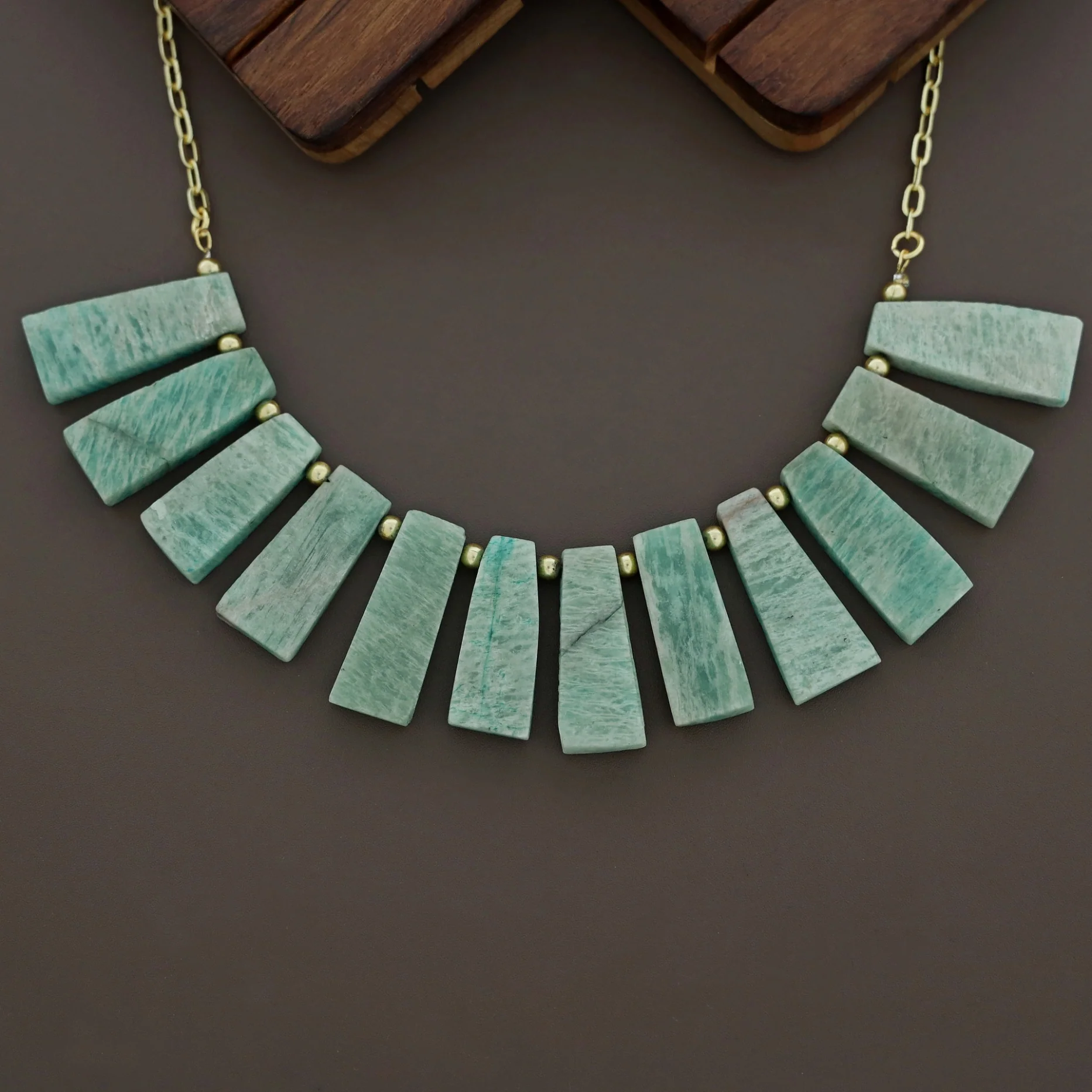 Seraphina Golden Ball Raw Stone Neckpiece - Image 4