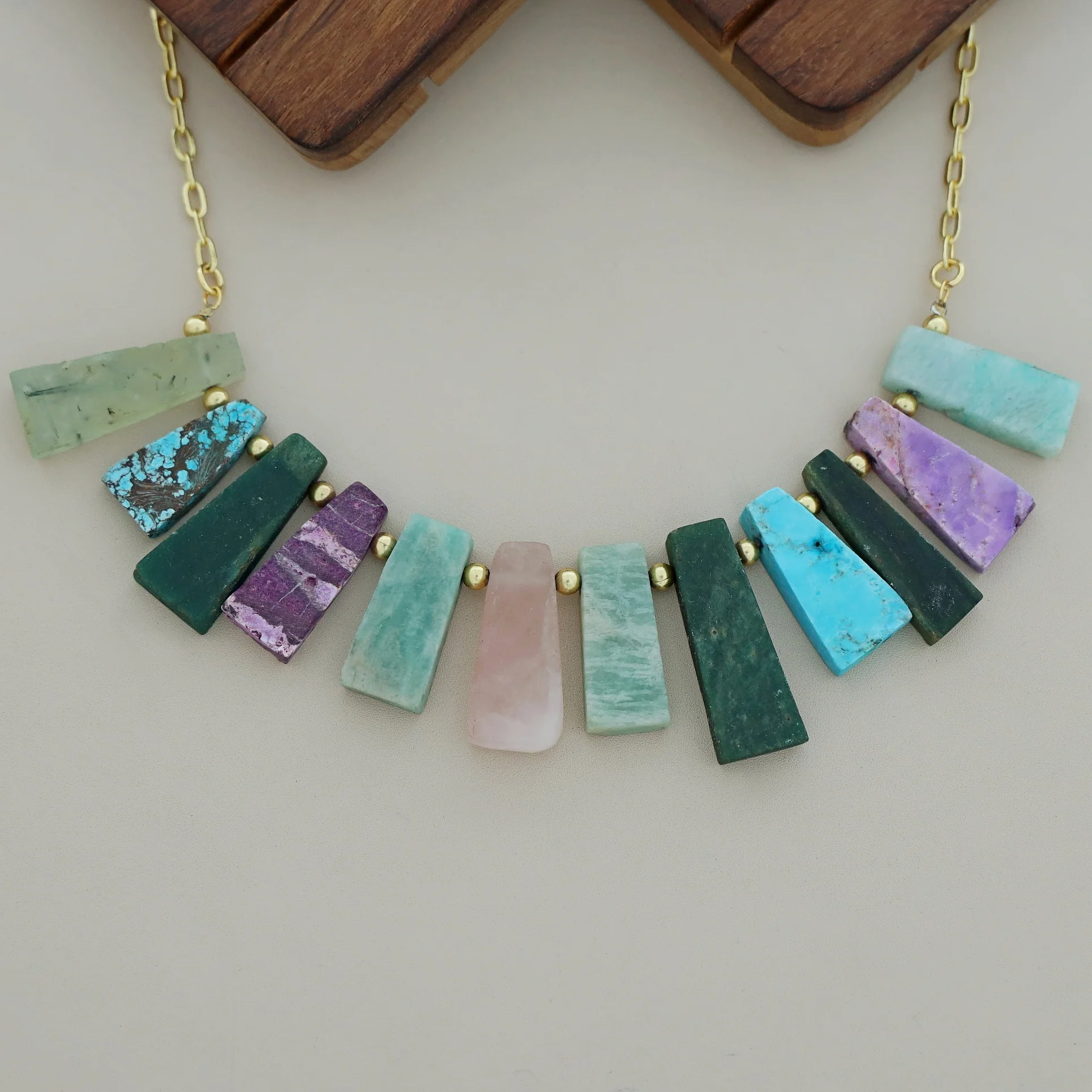 Seraphina Golden Ball Raw Stone Neckpiece - Image 5