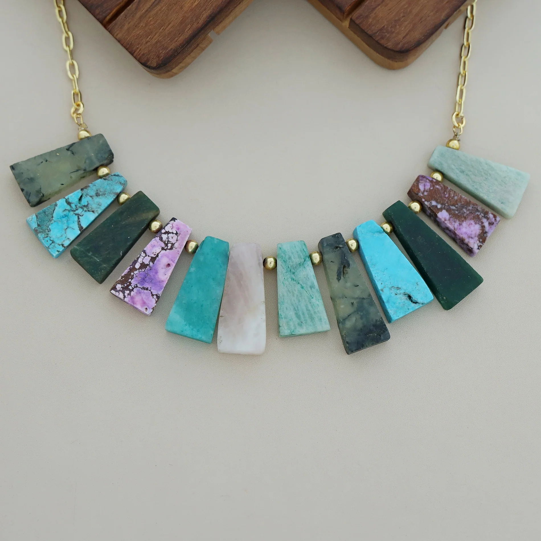 Seraphina Golden Ball Raw Stone Neckpiece - Image 6