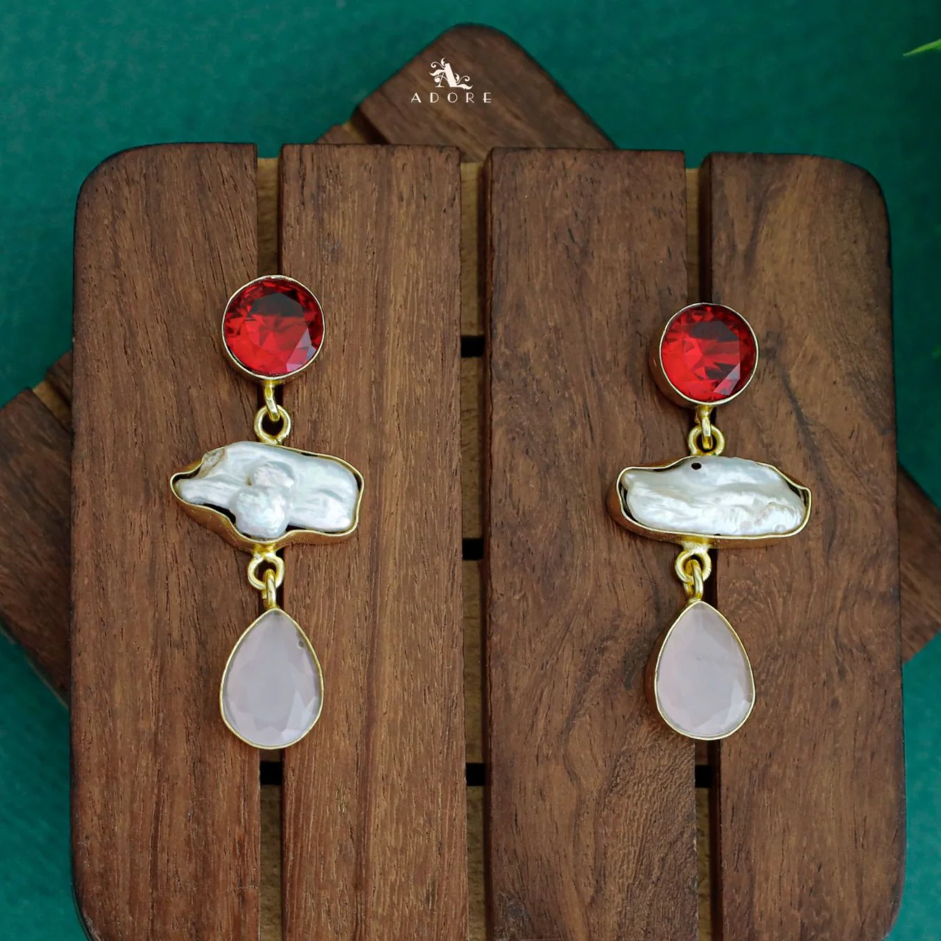 Seren Glossy Round Baroque Dew Drop Earring - Image 3
