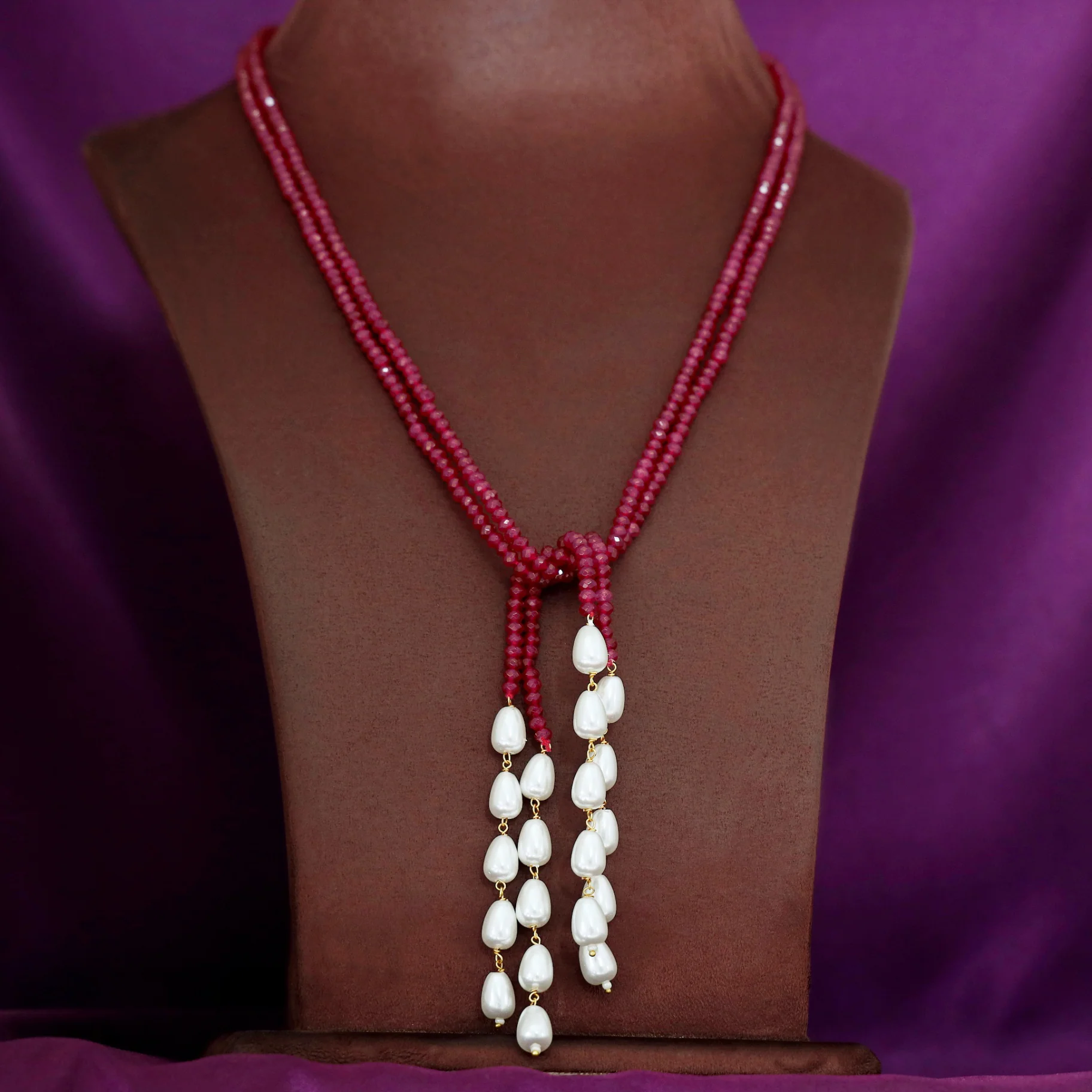 Serena Beaded Pearl 2 In 1 Neckpiece - Image 4
