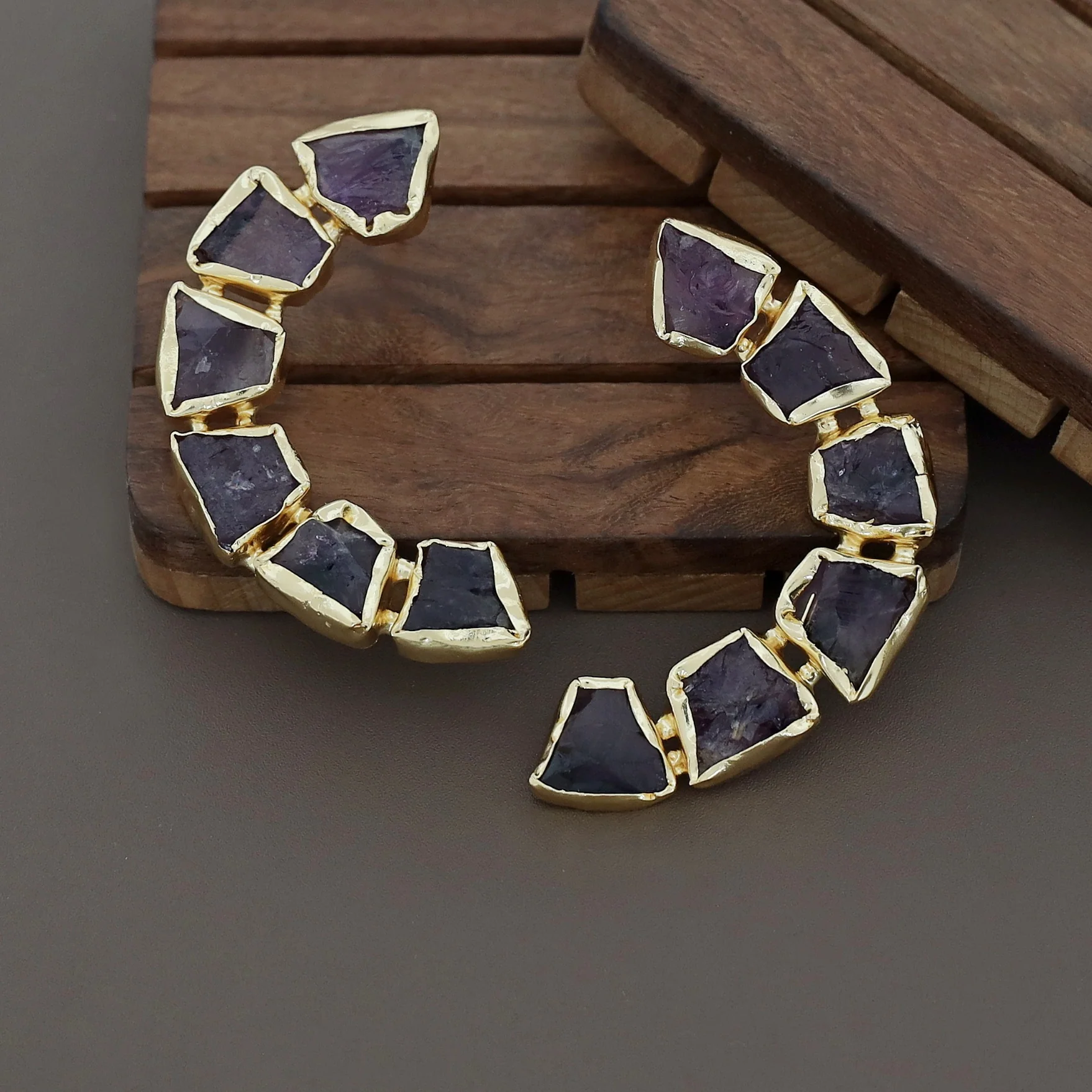 Sessa C Shape Raw Stone Earring - Image 10