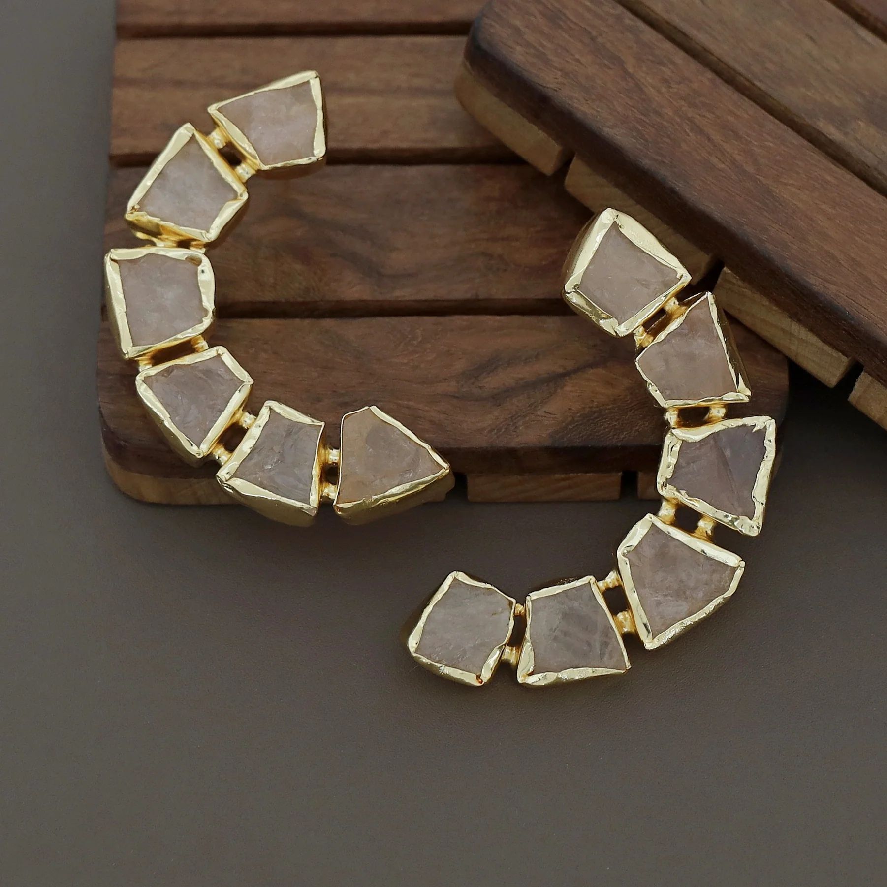 Sessa C Shape Raw Stone Earring - Image 5