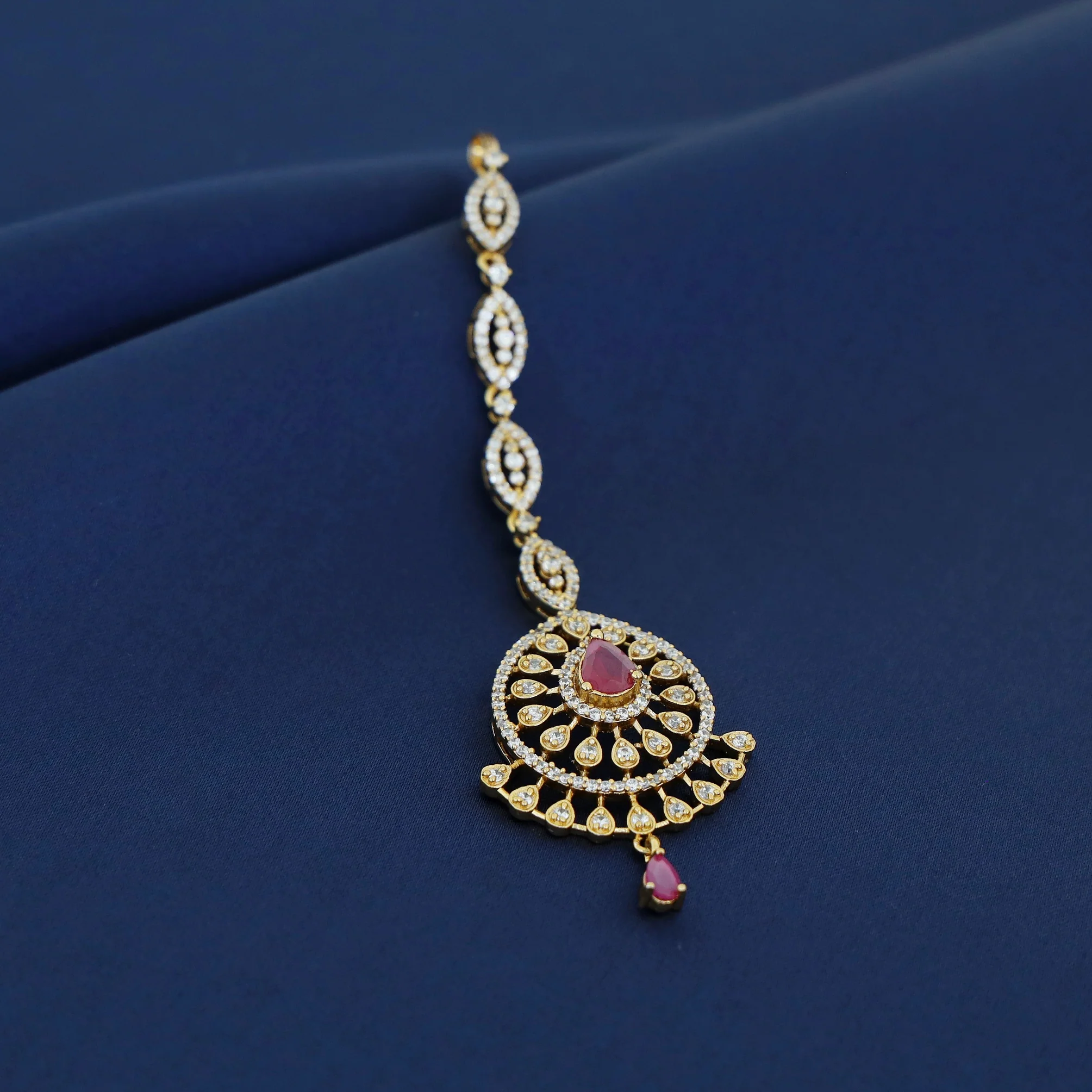 Shanaya AD Stone Drop Tikka - Image 5