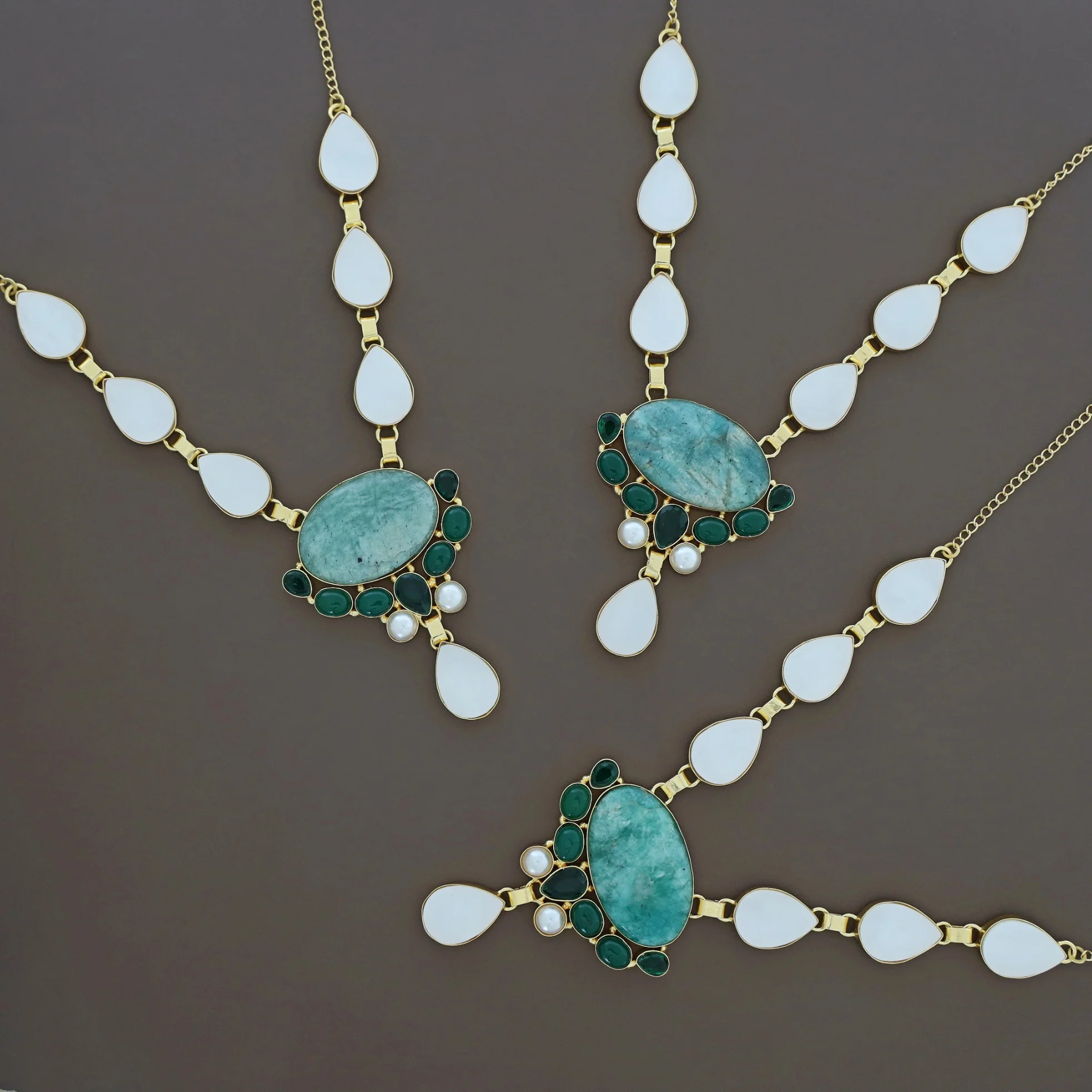 Shantae MOP + Natural + Glossy Stone Neckpiece - Image 2