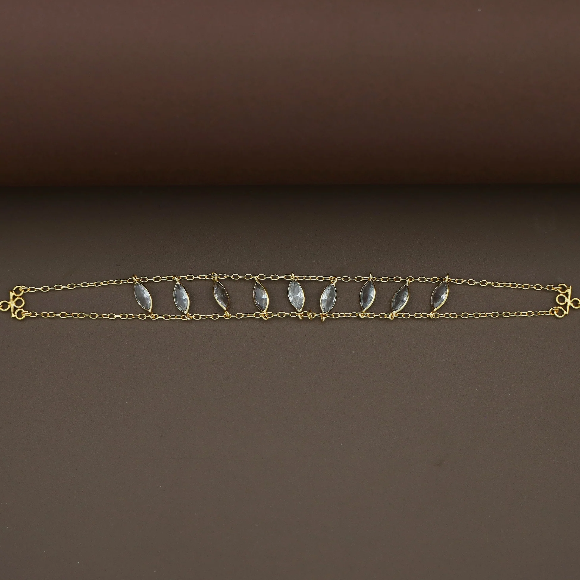 Flemi 2 Layer Ladder Glossy Stone Choker - Image 2