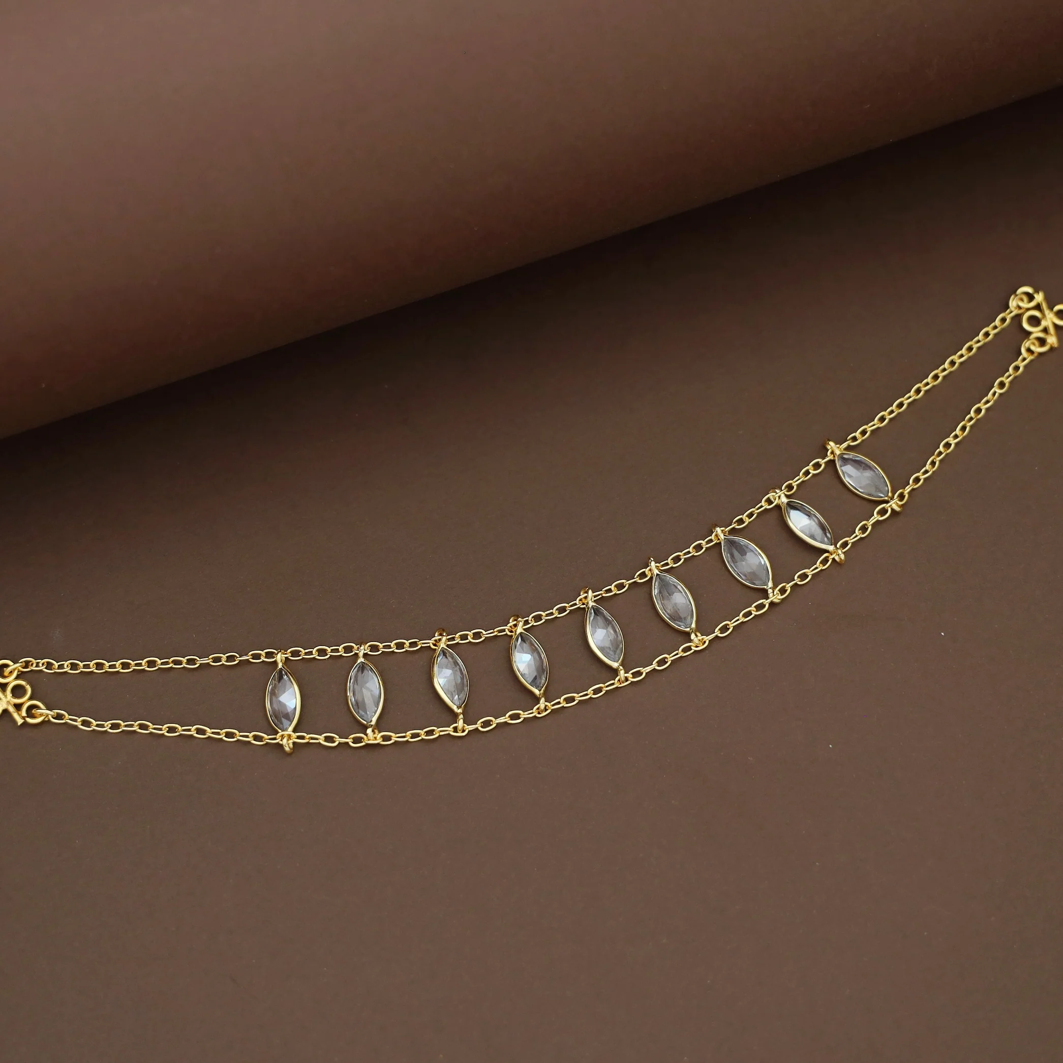Flemi 2 Layer Ladder Glossy Stone Choker - Image 4
