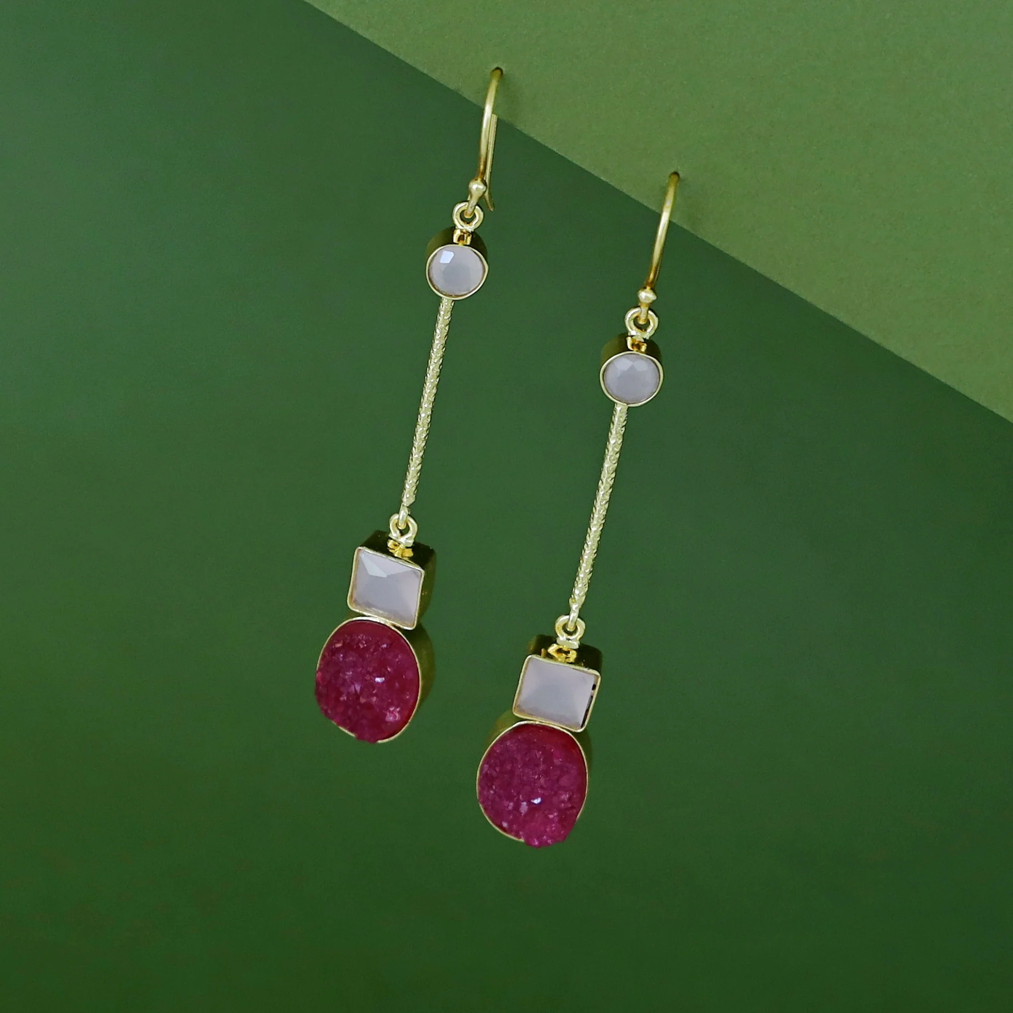 Shila Pendulam Druzy + Glossy Stone Drop - Image 10