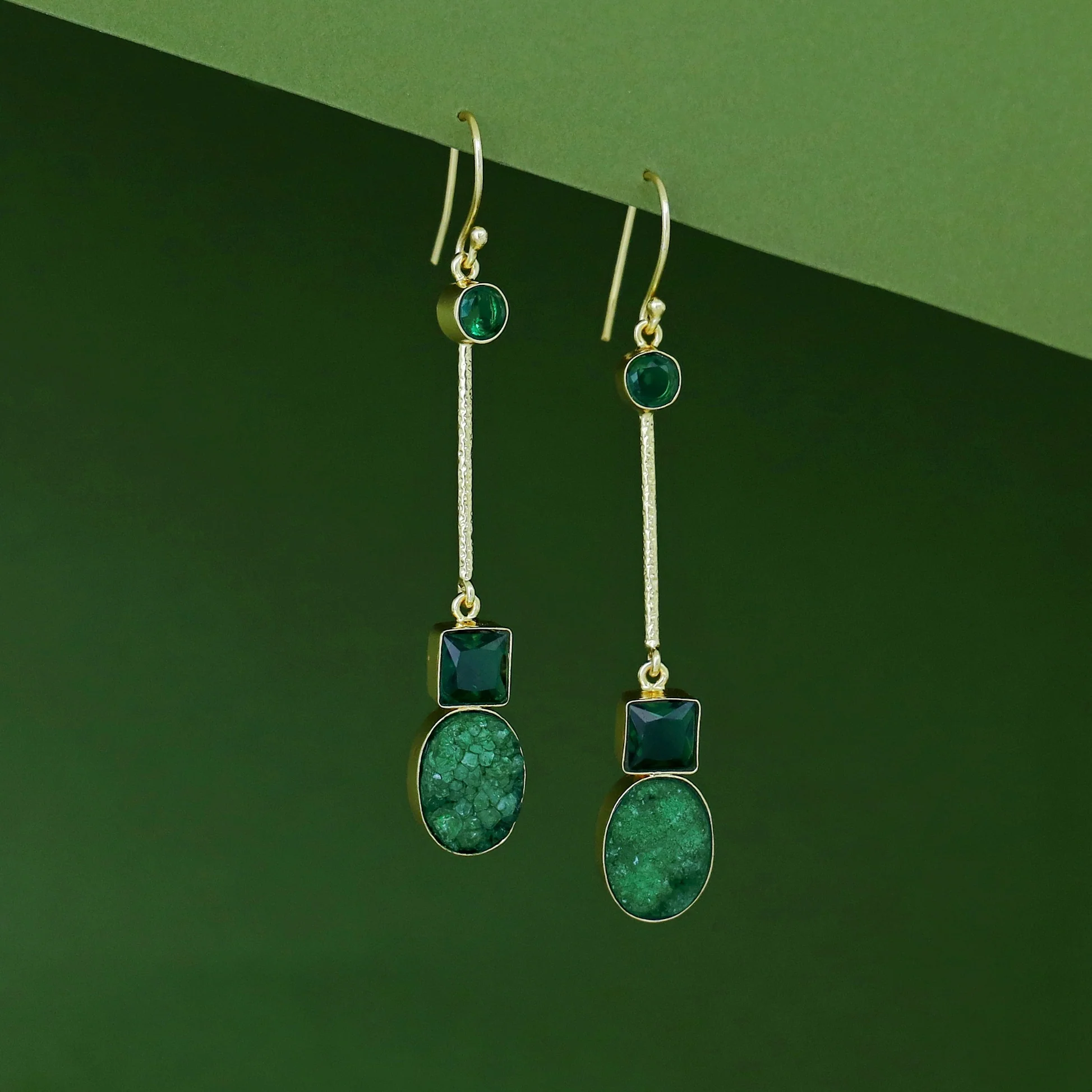 Shila Pendulam Druzy + Glossy Stone Drop - Image 2