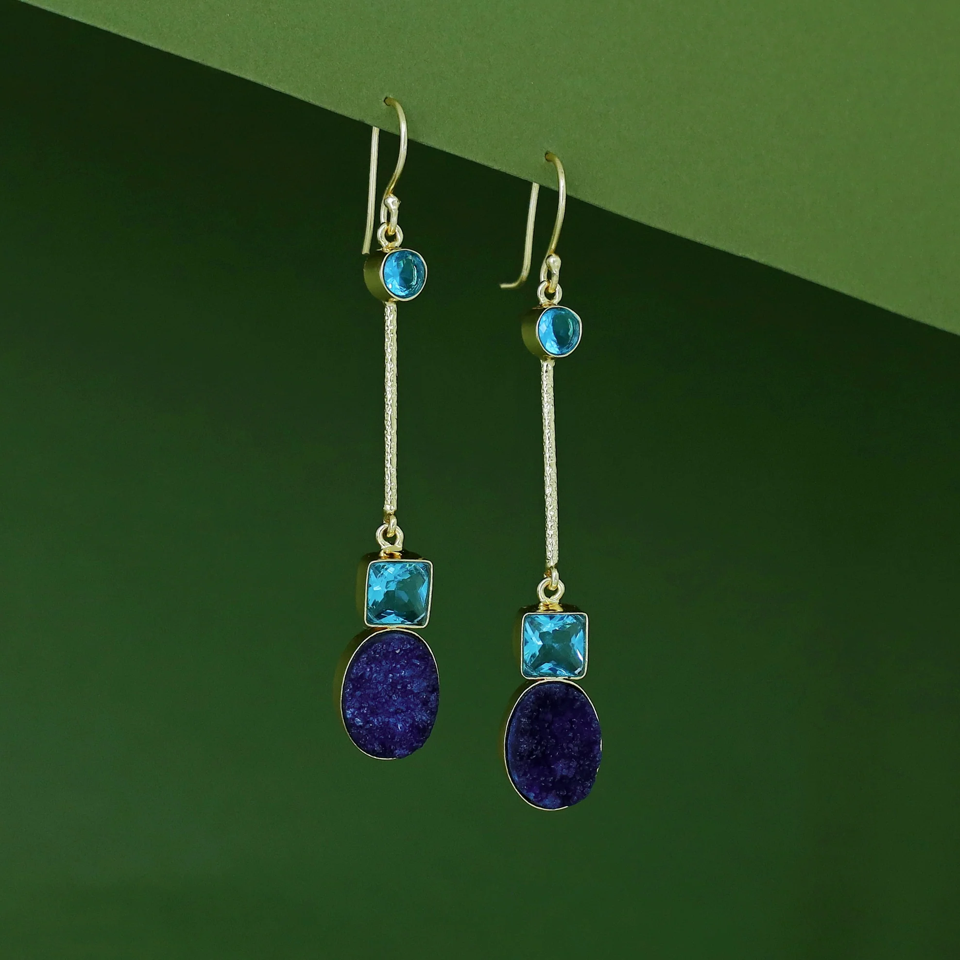 Shila Pendulam Druzy + Glossy Stone Drop - Image 4
