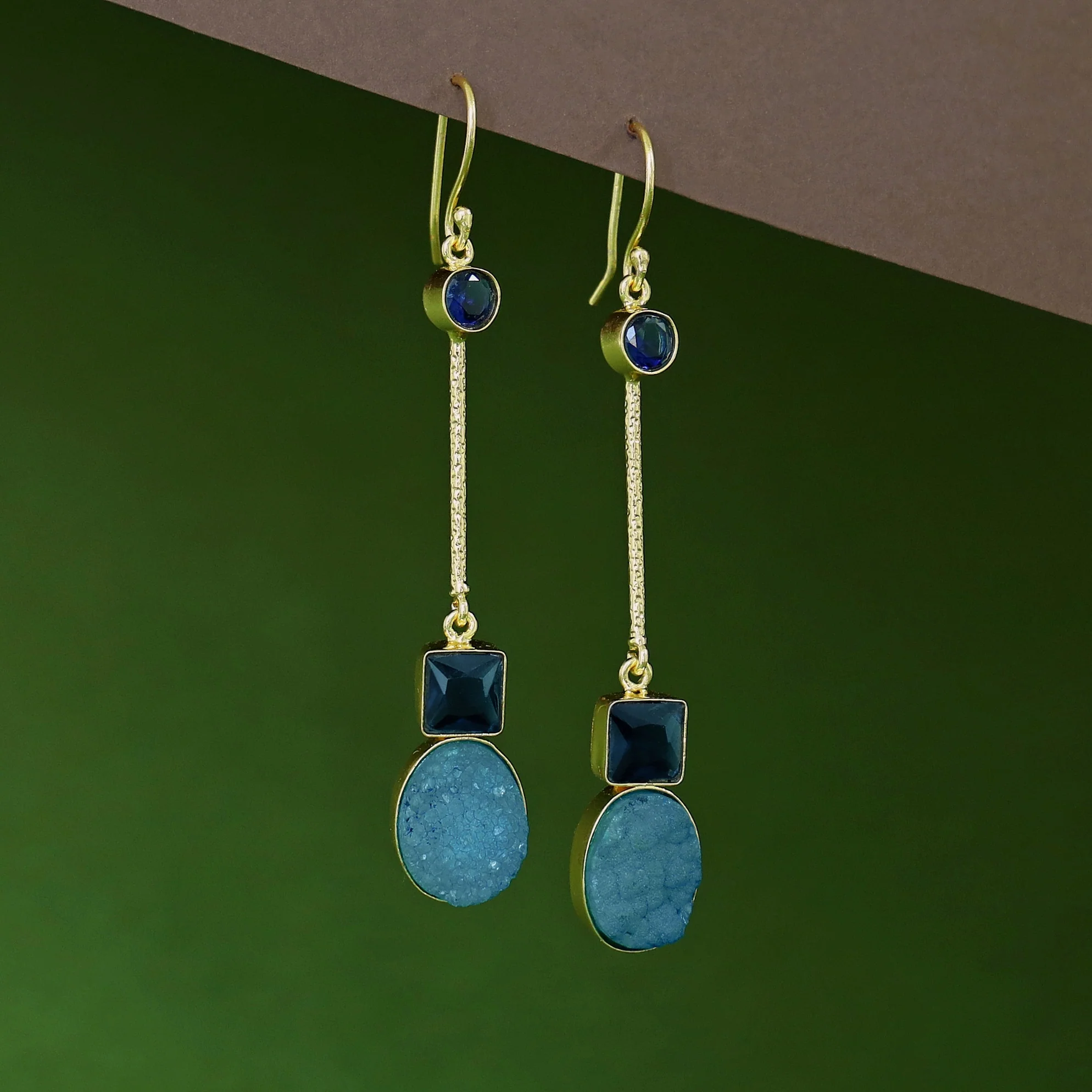 Shila Pendulam Druzy + Glossy Stone Drop - Image 5