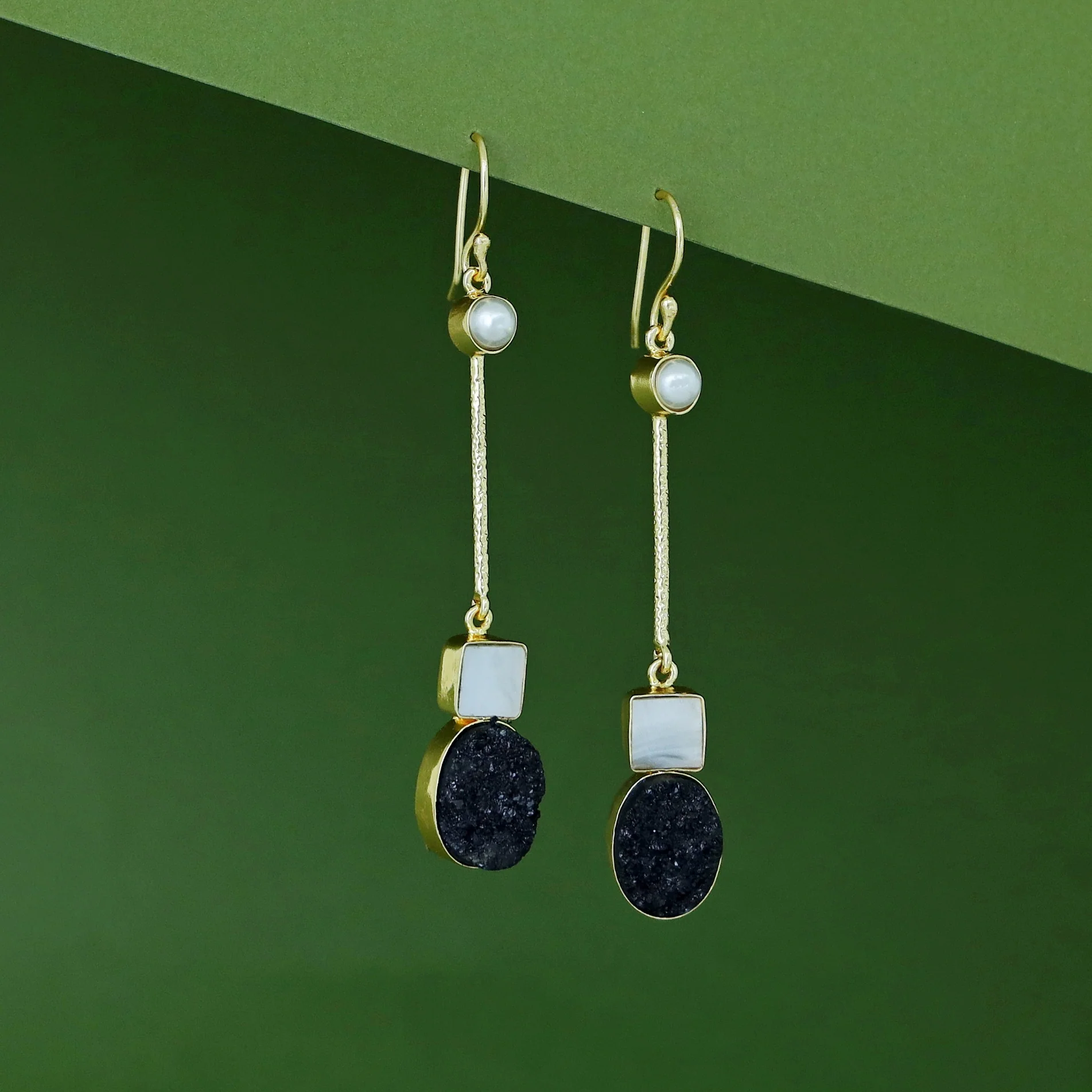 Shila Pendulam Druzy + Glossy Stone Drop - Image 6