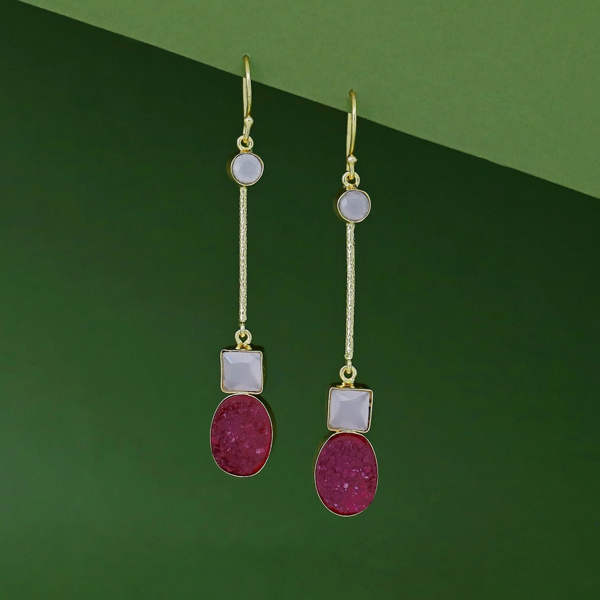 Shila Pendulam Druzy + Glossy Stone Drop - Image 8