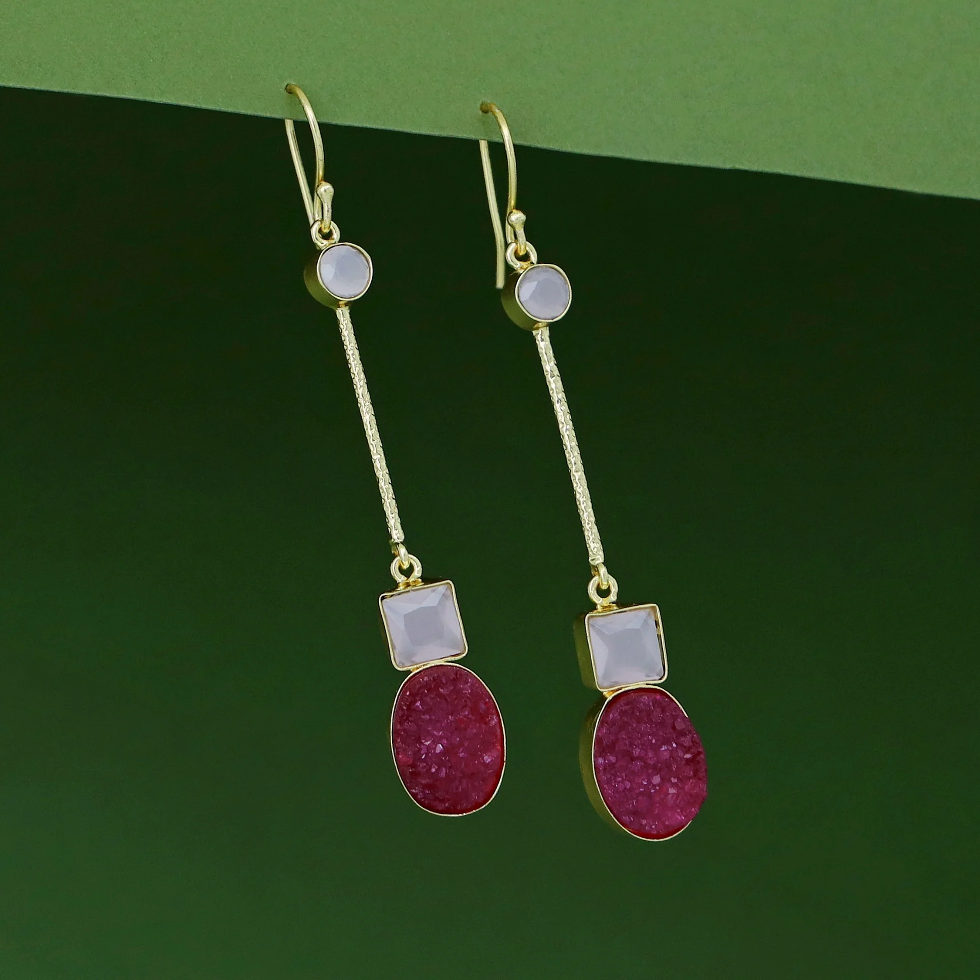 Shila Pendulam Druzy + Glossy Stone Drop - Image 9