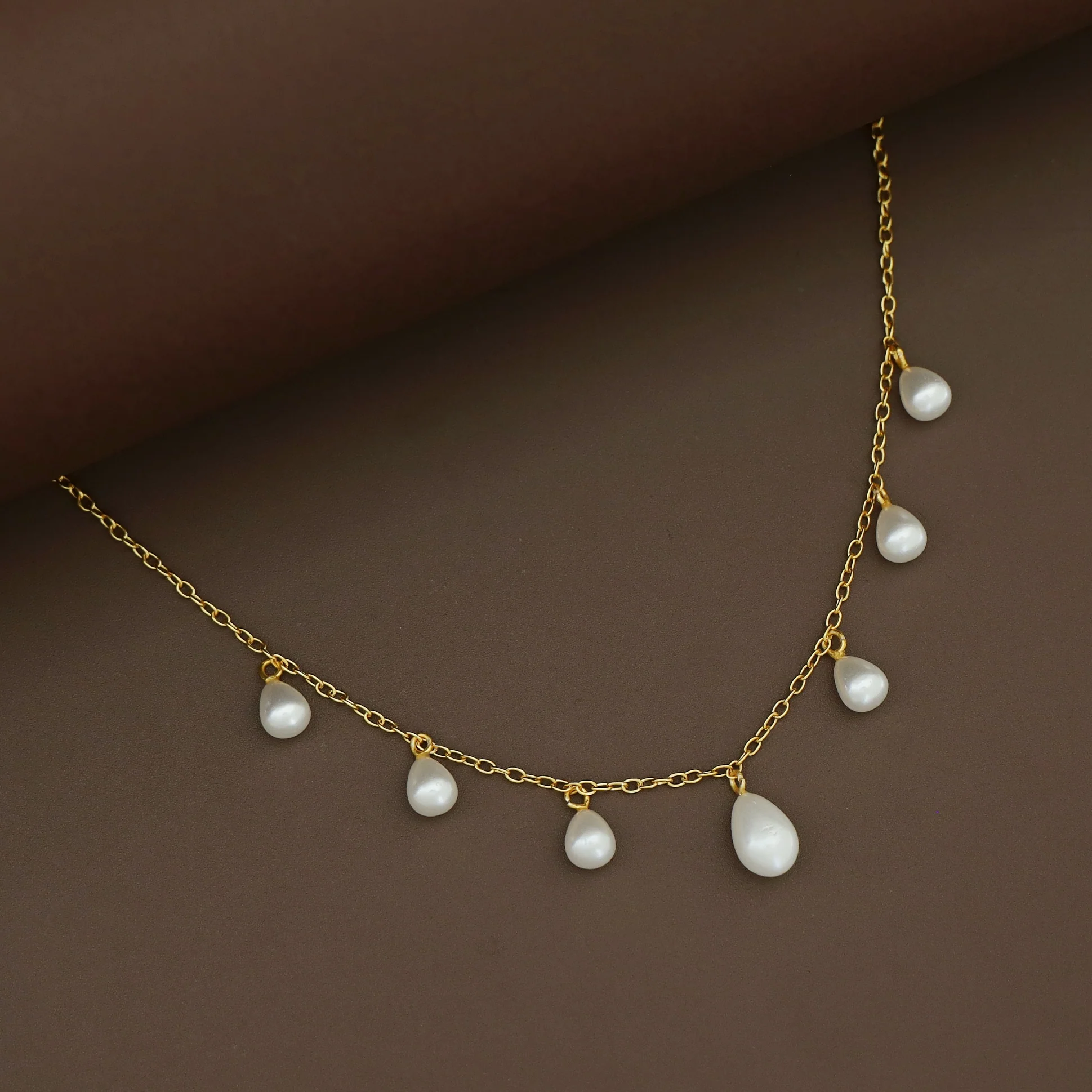 Shima Golden Chainy Novalta Pearl Neckpiece - Image 3