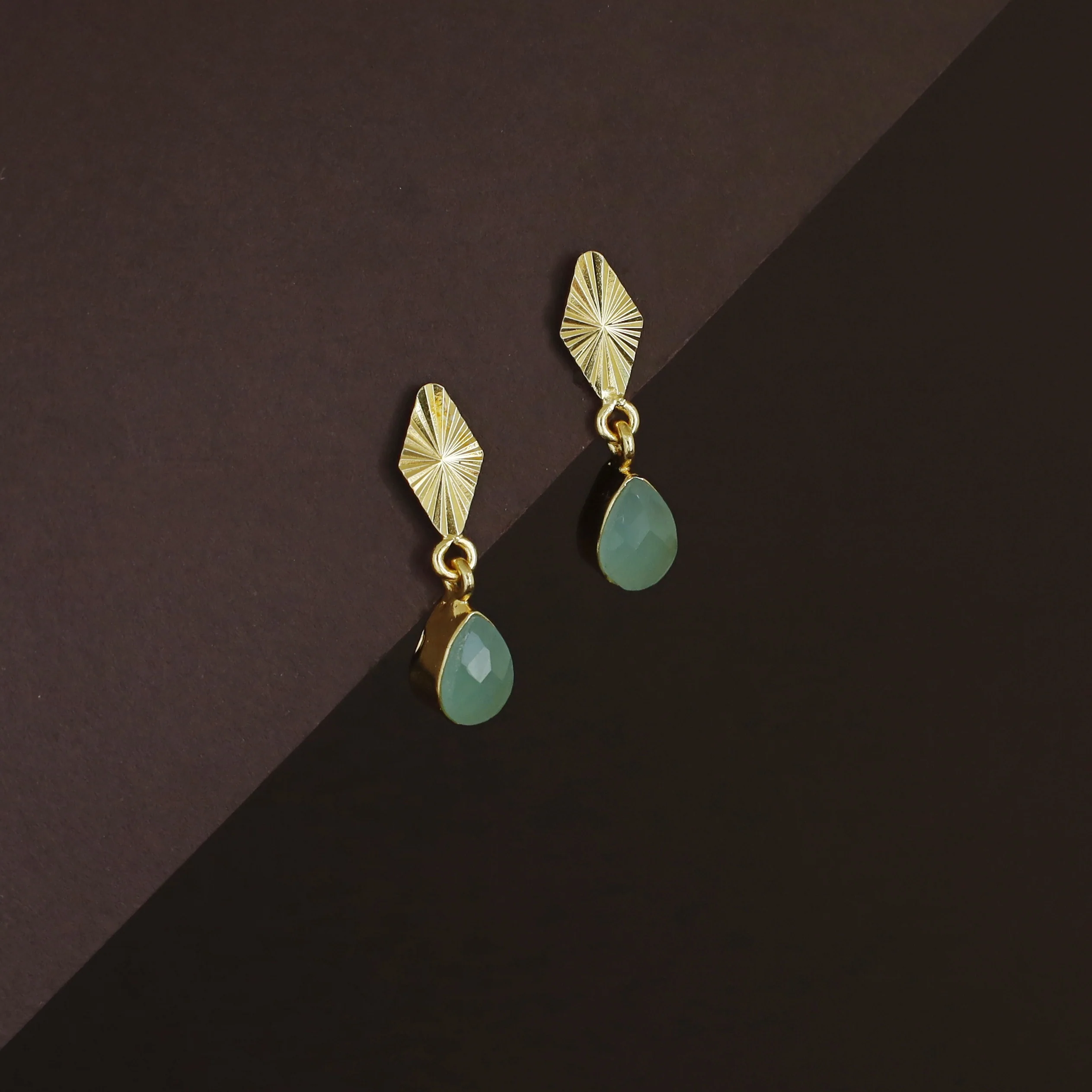 Siana Golden Diamond + Glossy Raindrop Earring - Image 10