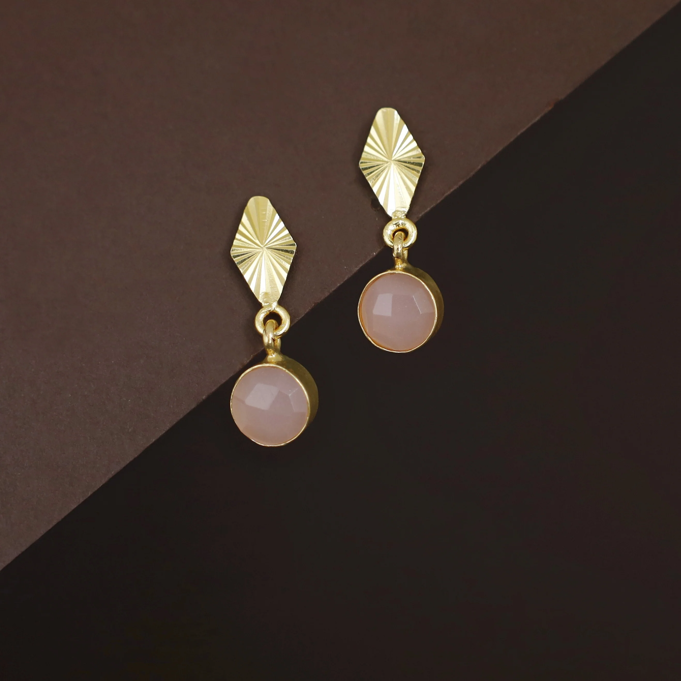 Siana Golden Diamond + Glossy Round Earring - Image 3