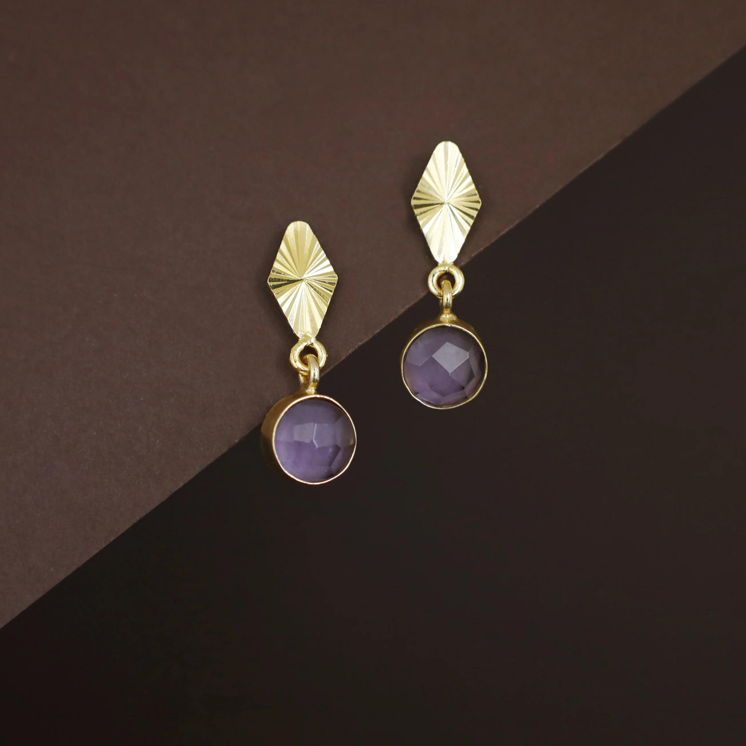 Siana Golden Diamond + Glossy Round Earring - Image 6