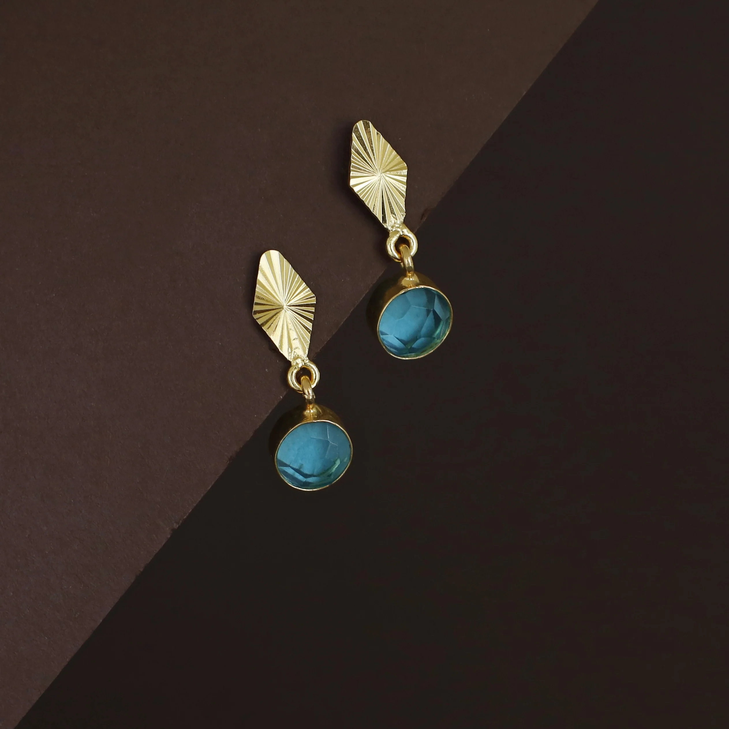 Siana Golden Diamond + Glossy Round Earring - Image 8