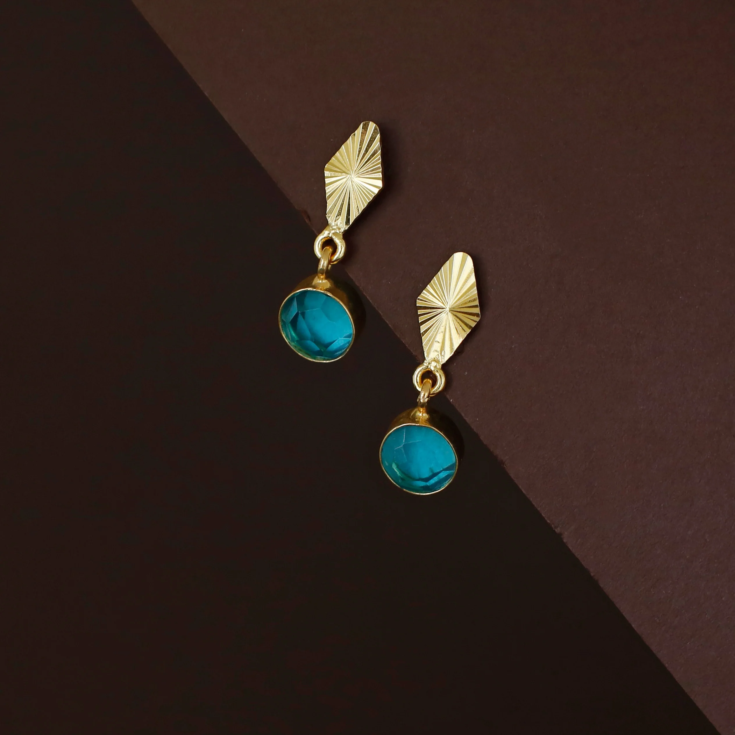 Siana Golden Diamond + Glossy Round Earring - Image 9