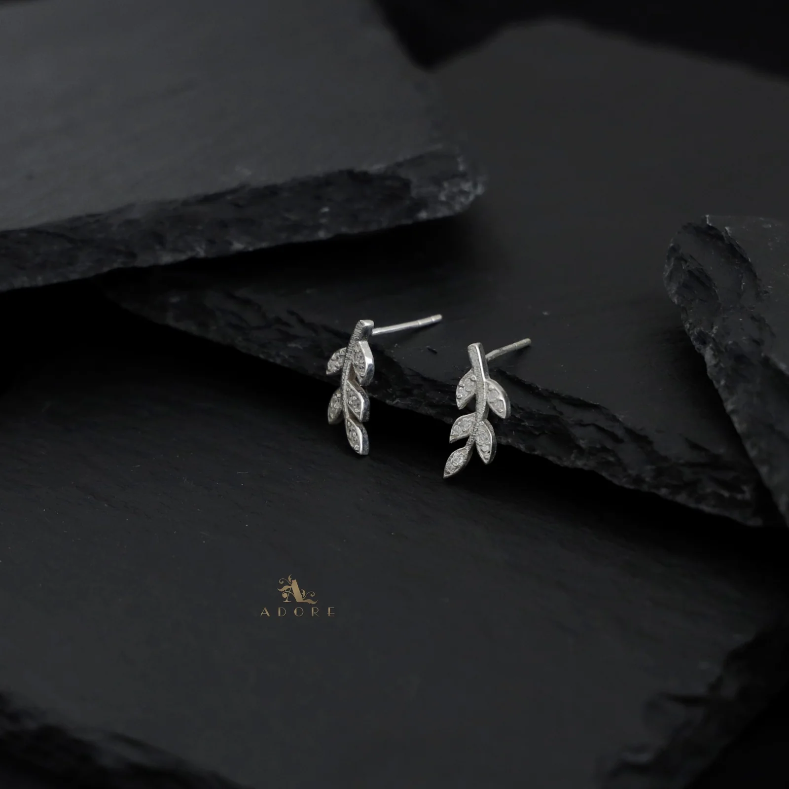 Silver Leafy Earring - 925 Sterling Silver - Image 4