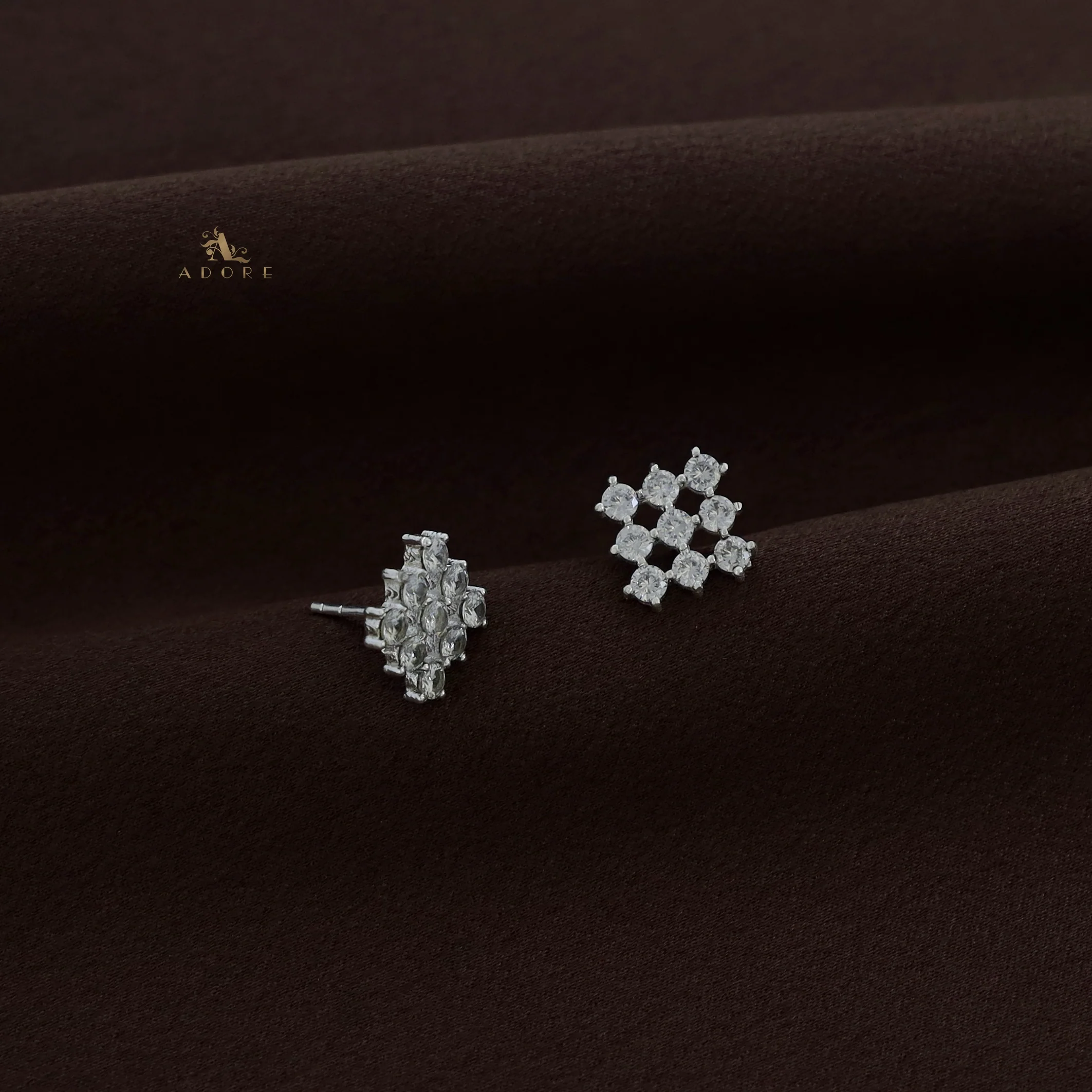Silver Nava Square Earring - 925 Sterling Silver - Image 3