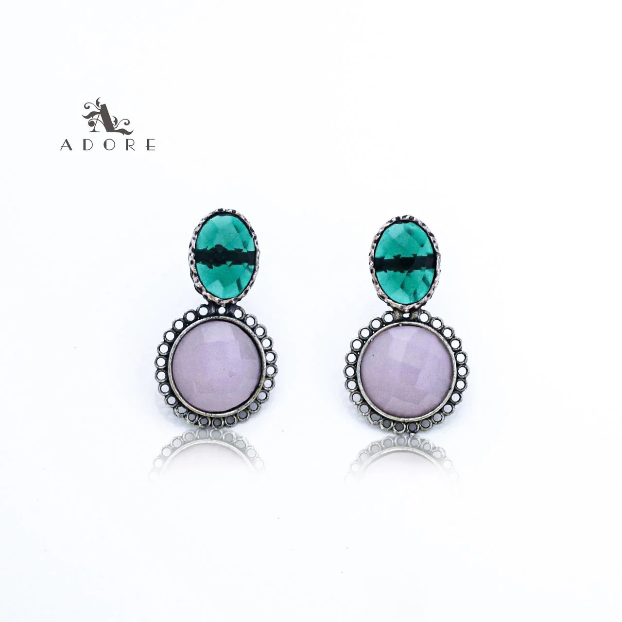 Silver Oval And Round Glossy Earring - Image 13