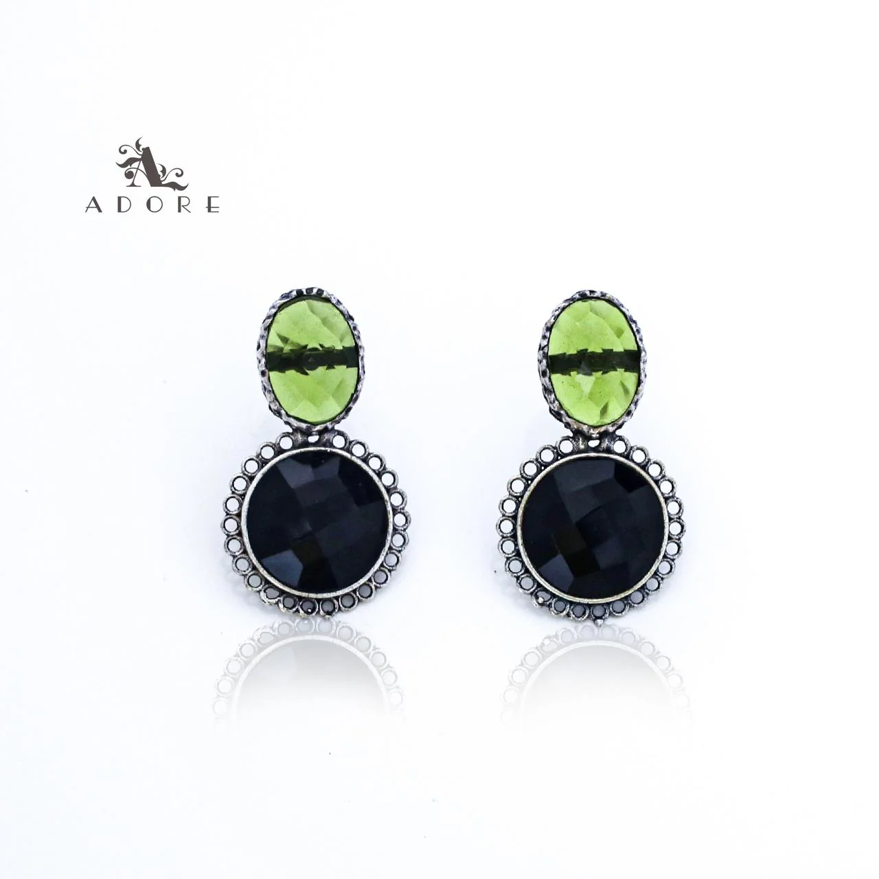 Silver Oval And Round Glossy Earring - Image 4