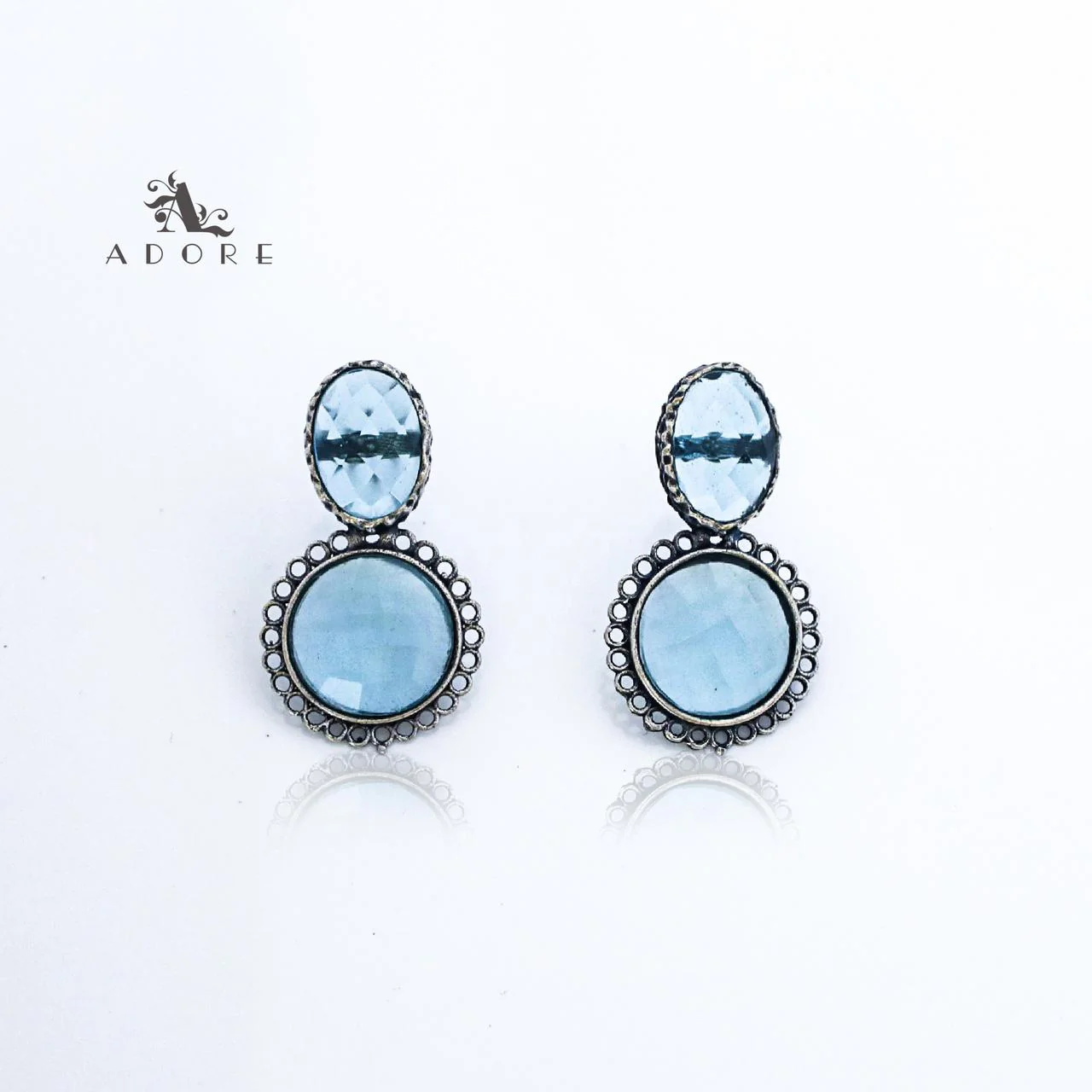 Silver Oval And Round Glossy Earring - Image 6