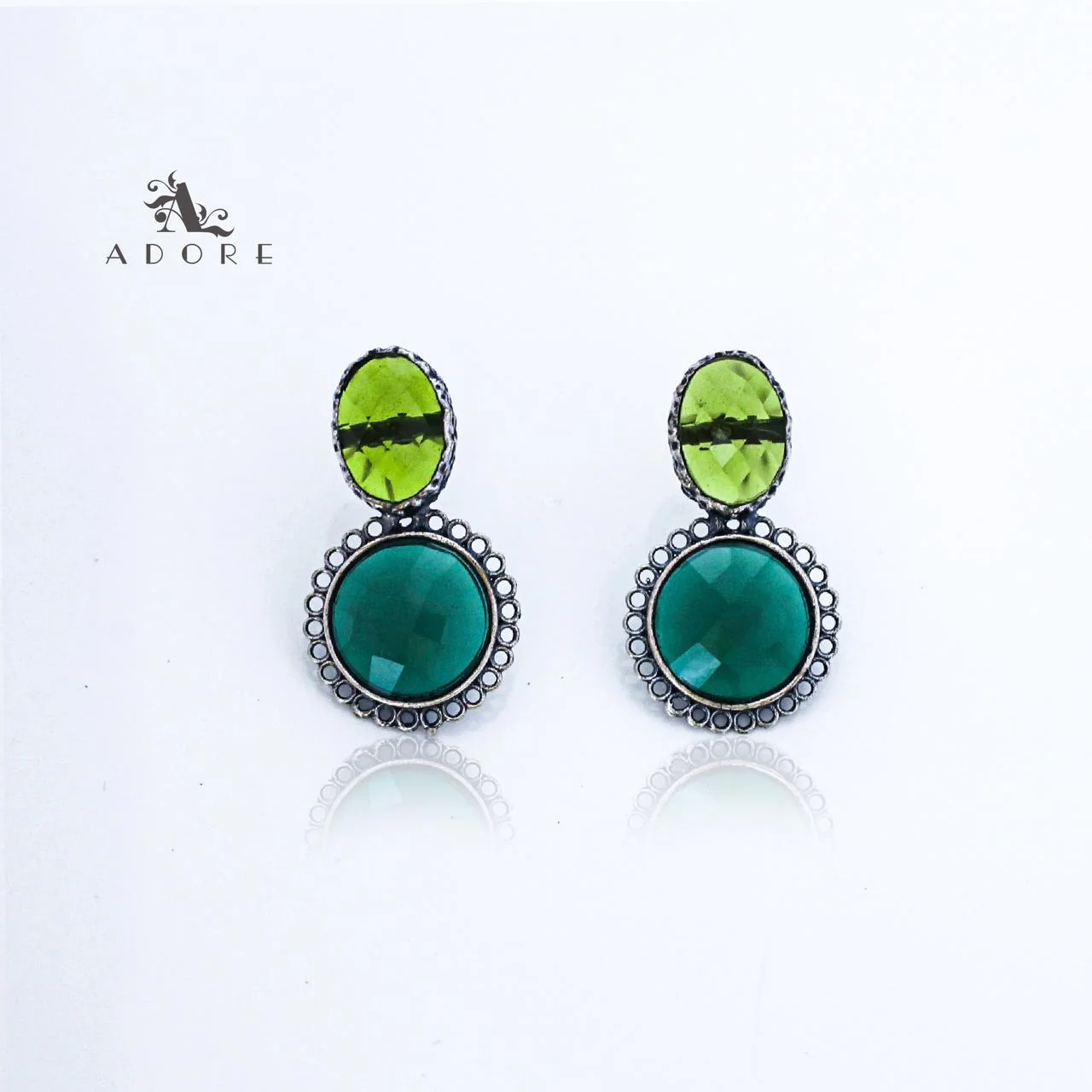 Silver Oval And Round Glossy Earring - Image 7