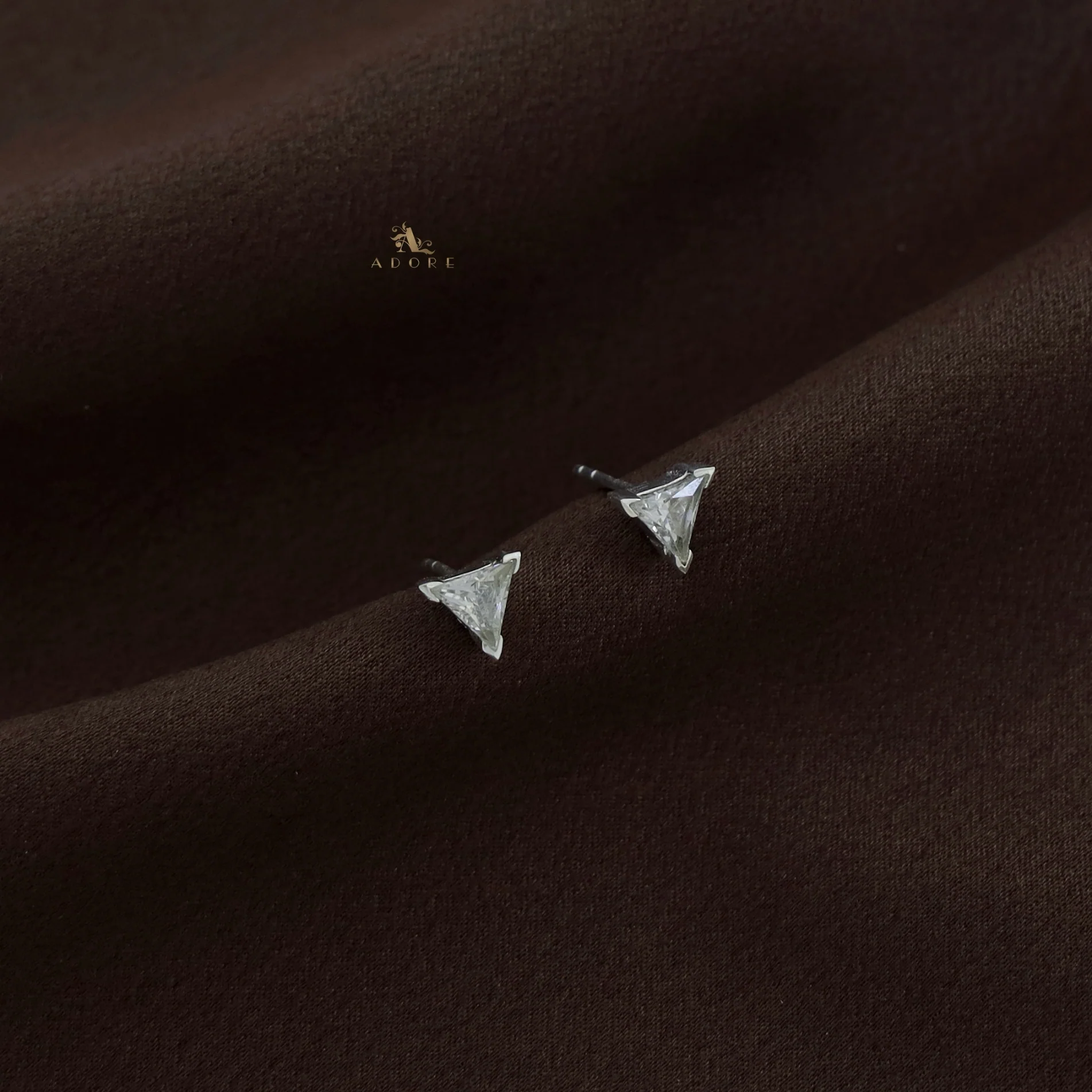 Silver Pointed Triangle Stud (6MM) - 925 Sterling Silver - Image 3