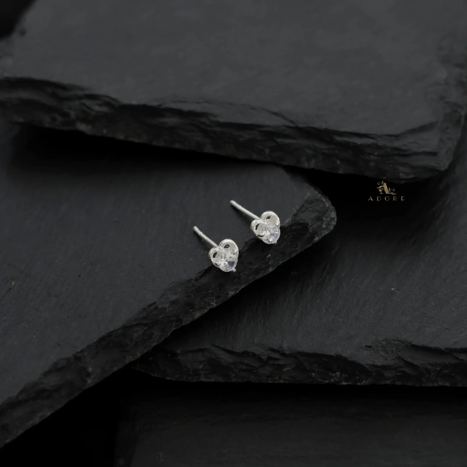 Silver Tiny Heart Stud (4mm) - 925 Sterling Silver - Image 3