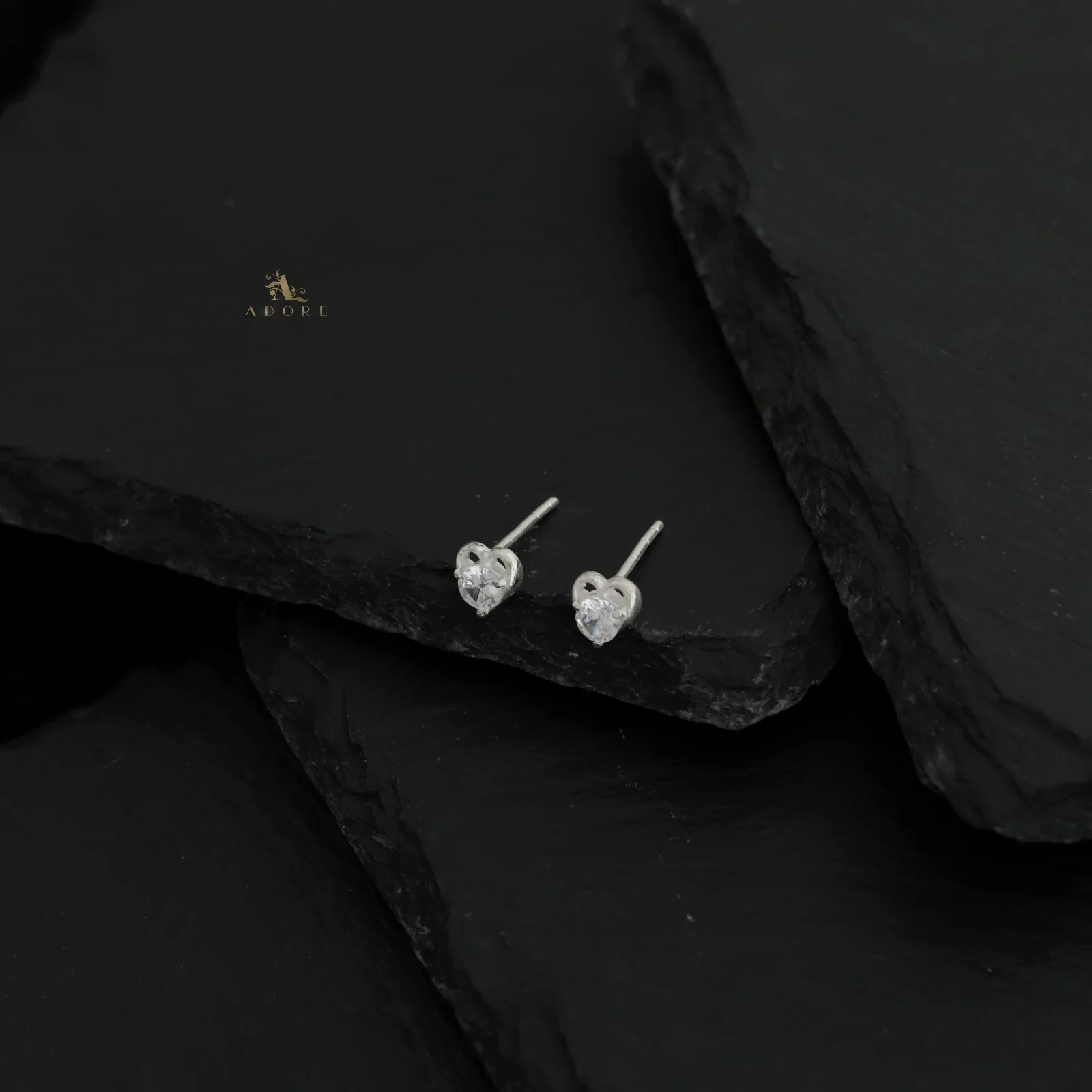 Silver Tiny Heart Stud (4mm) - 925 Sterling Silver - Image 4