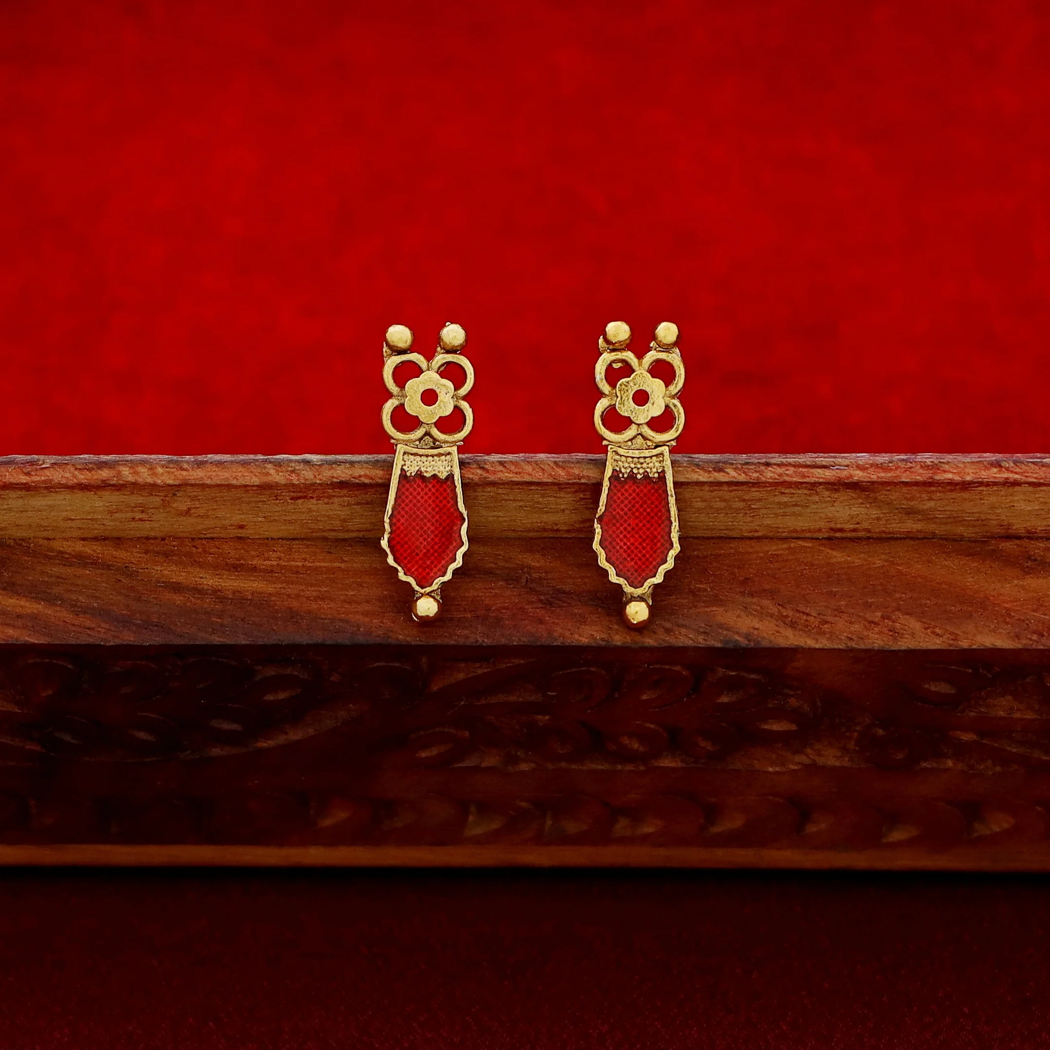 Sita 5 Layer Palakka Choker With Earring - Image 6