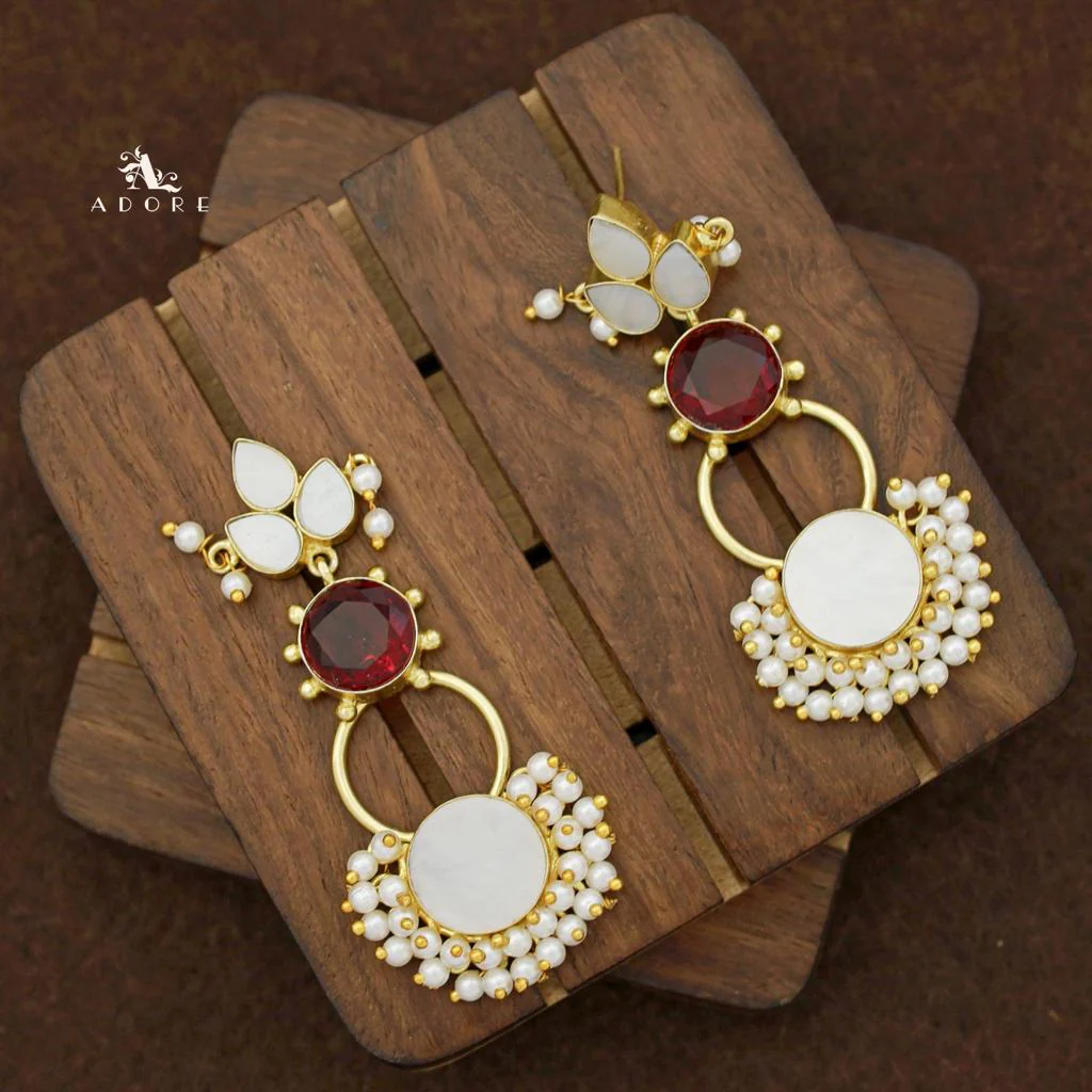 Siya Dotted MOP Cluster Pearl Earring - Image 15