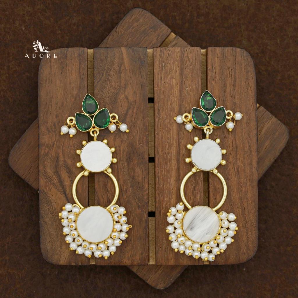 Siya Dotted MOP Cluster Pearl Earring - Image 3