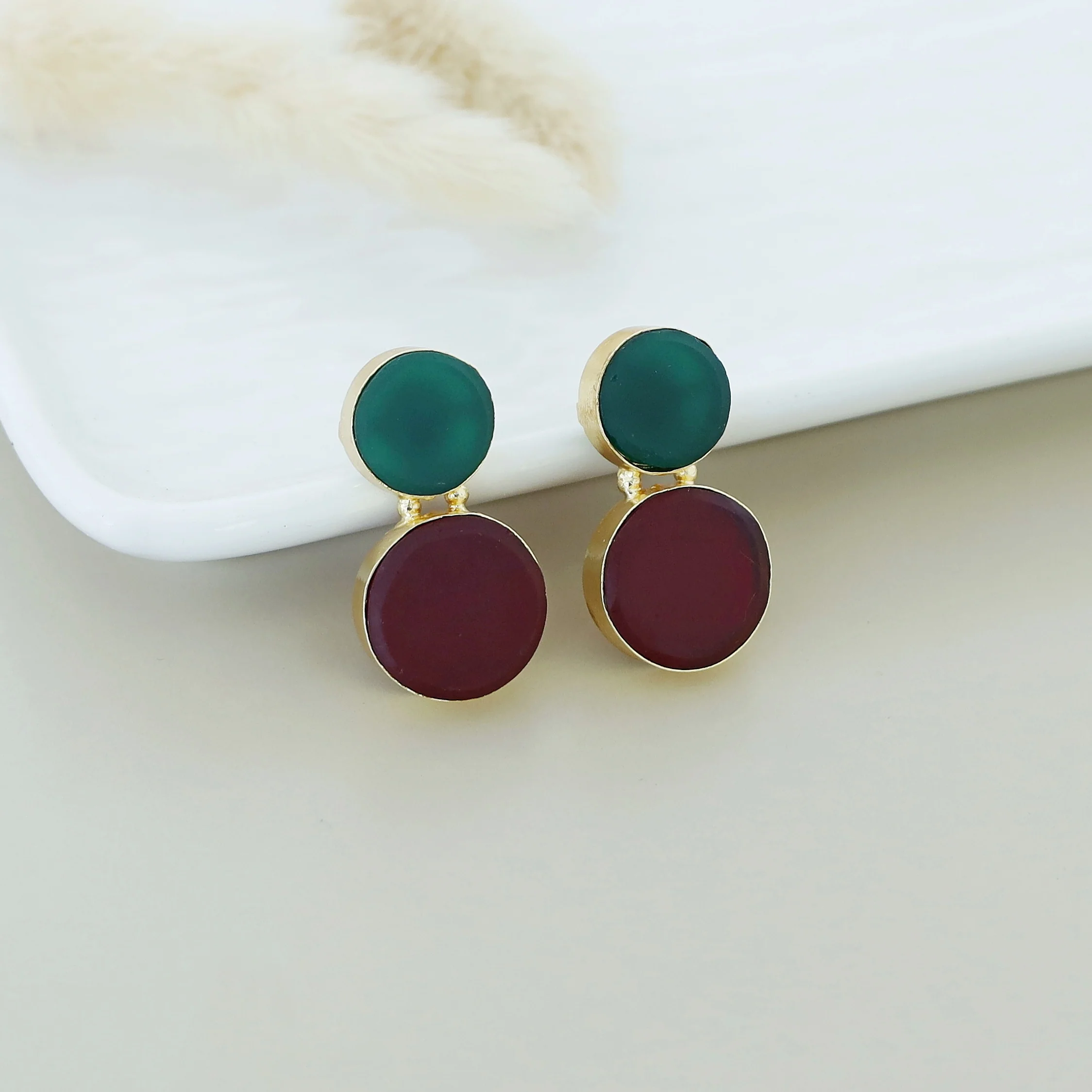 Snowman Raw Stone Earring - Image 2