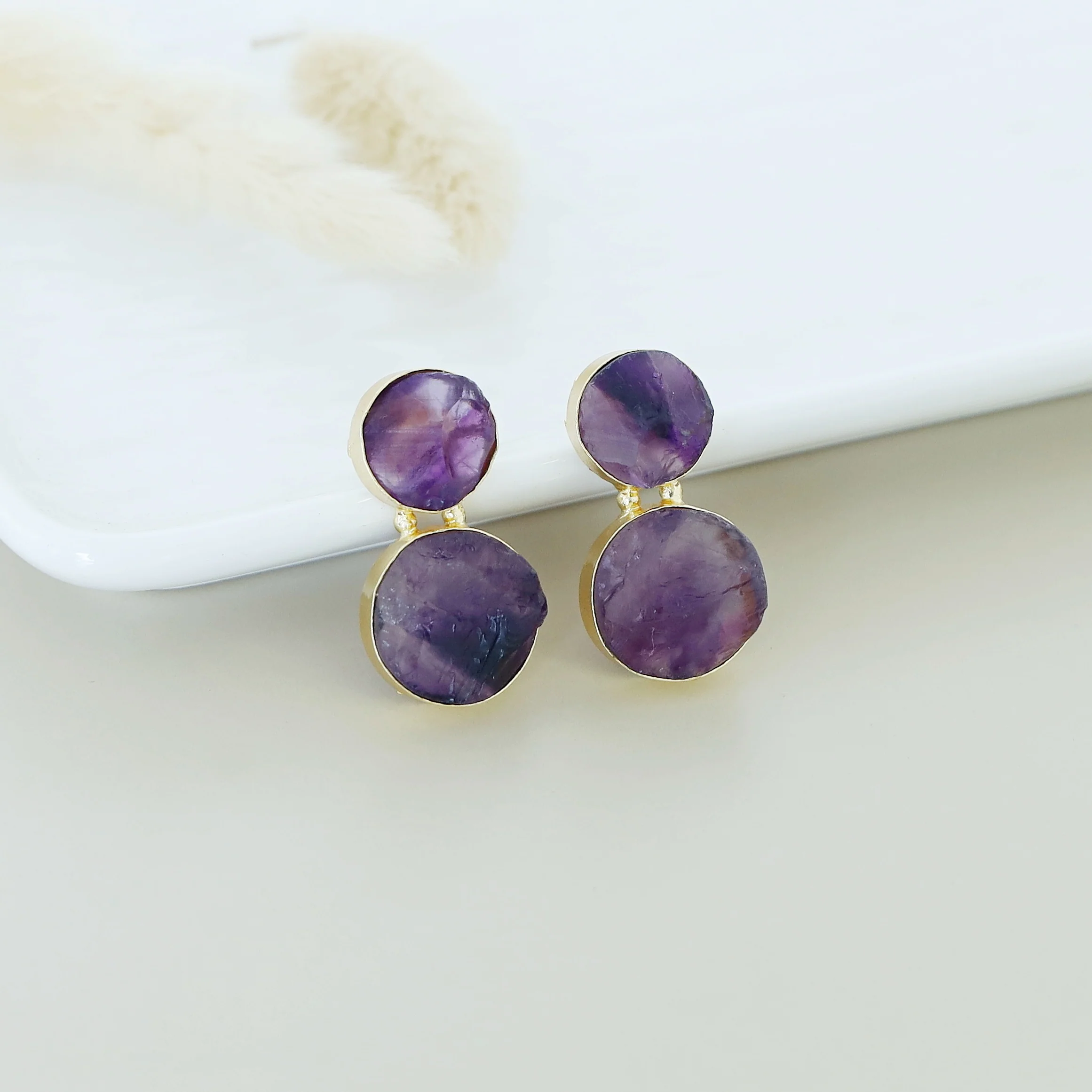 Snowman Raw Stone Earring - Image 7