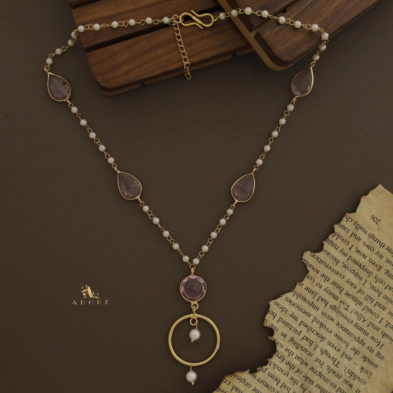 Sonora Pearl Glossy Drop Neckpiece - Image 3