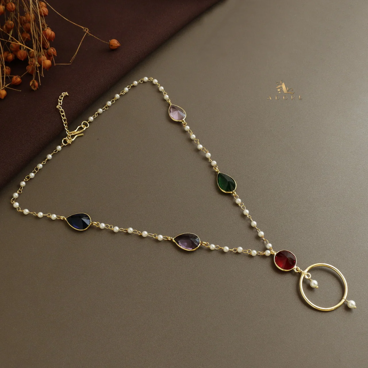 Sonora Pearl Glossy Drop Neckpiece - Image 5