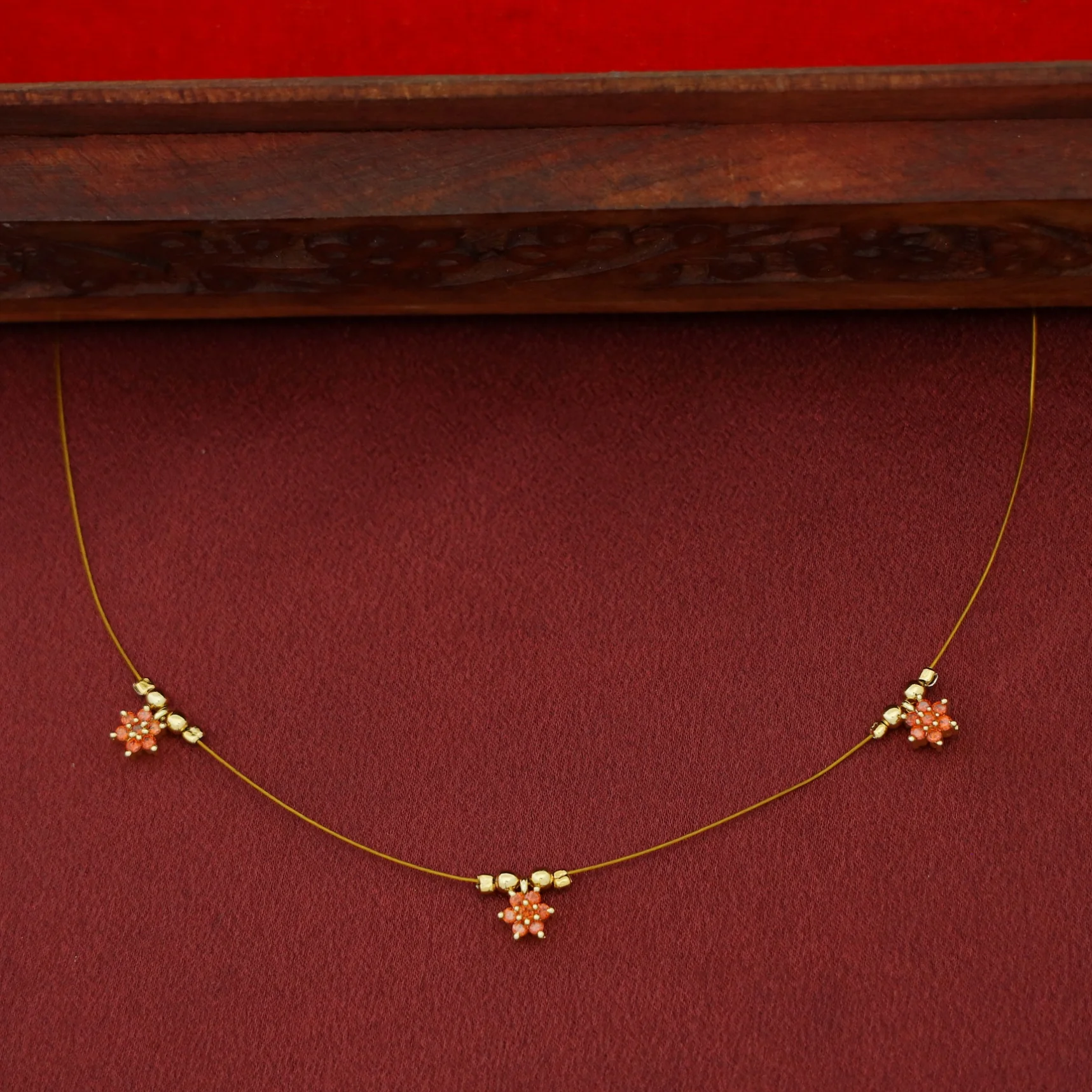 Sreya 3 Floral String Neckpiece - Image 3