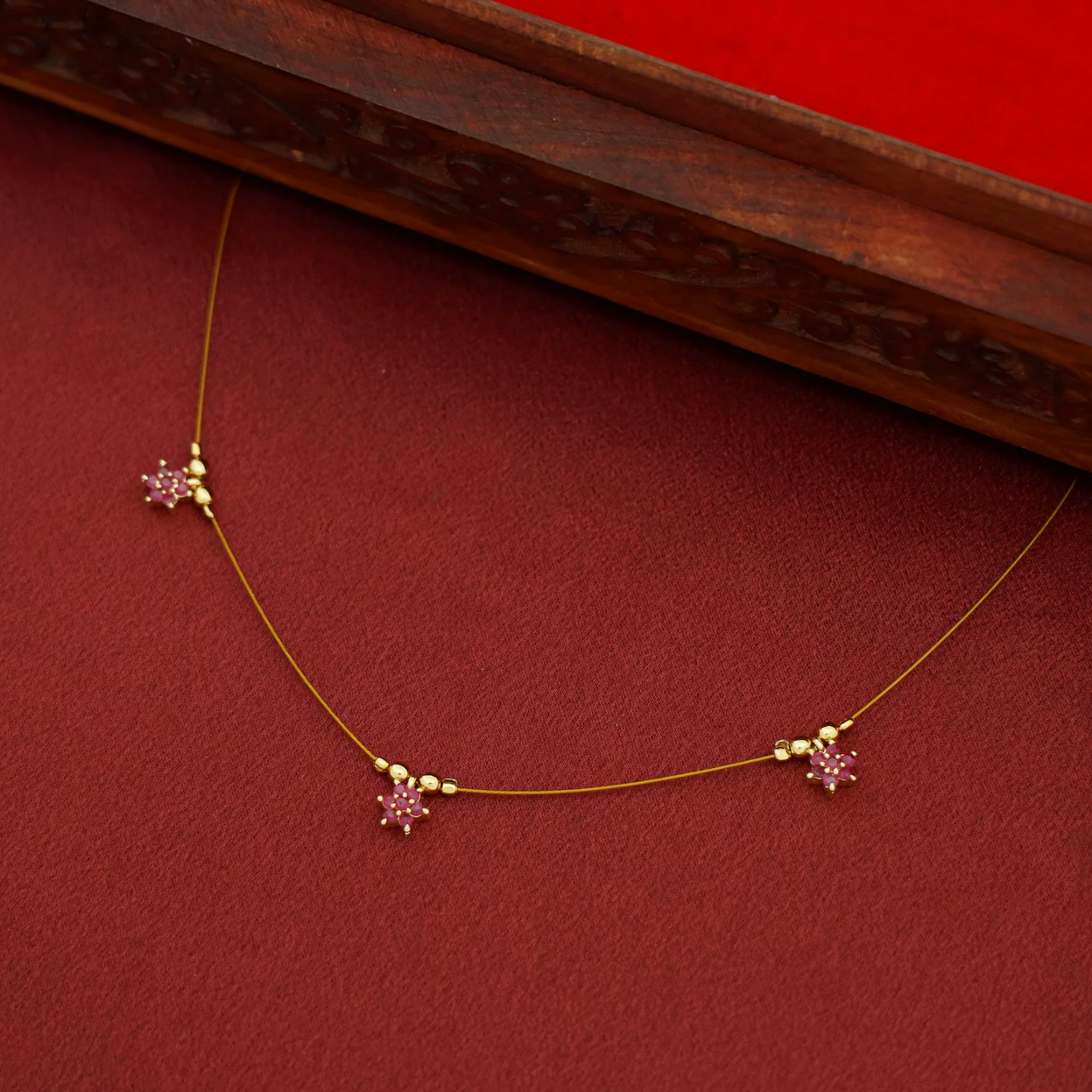Sreya 3 Floral String Neckpiece - Image 7