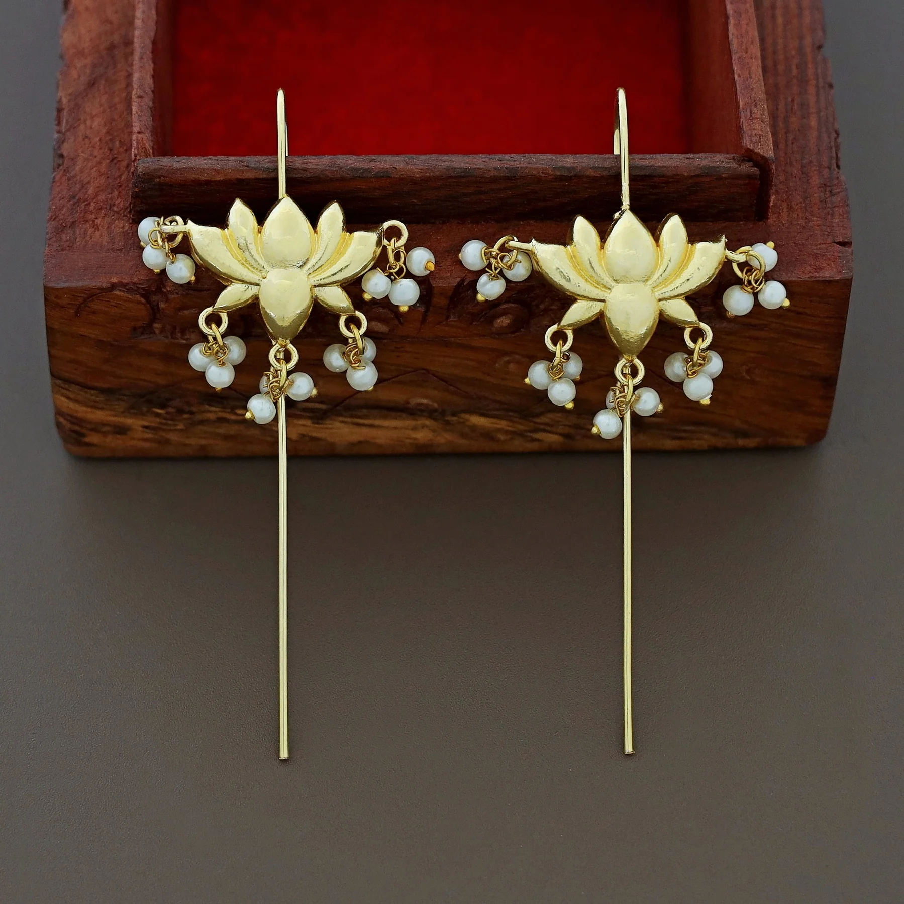 Srinika Lotus Pearl Ear-Cuff (Set Of 2) - Image 2