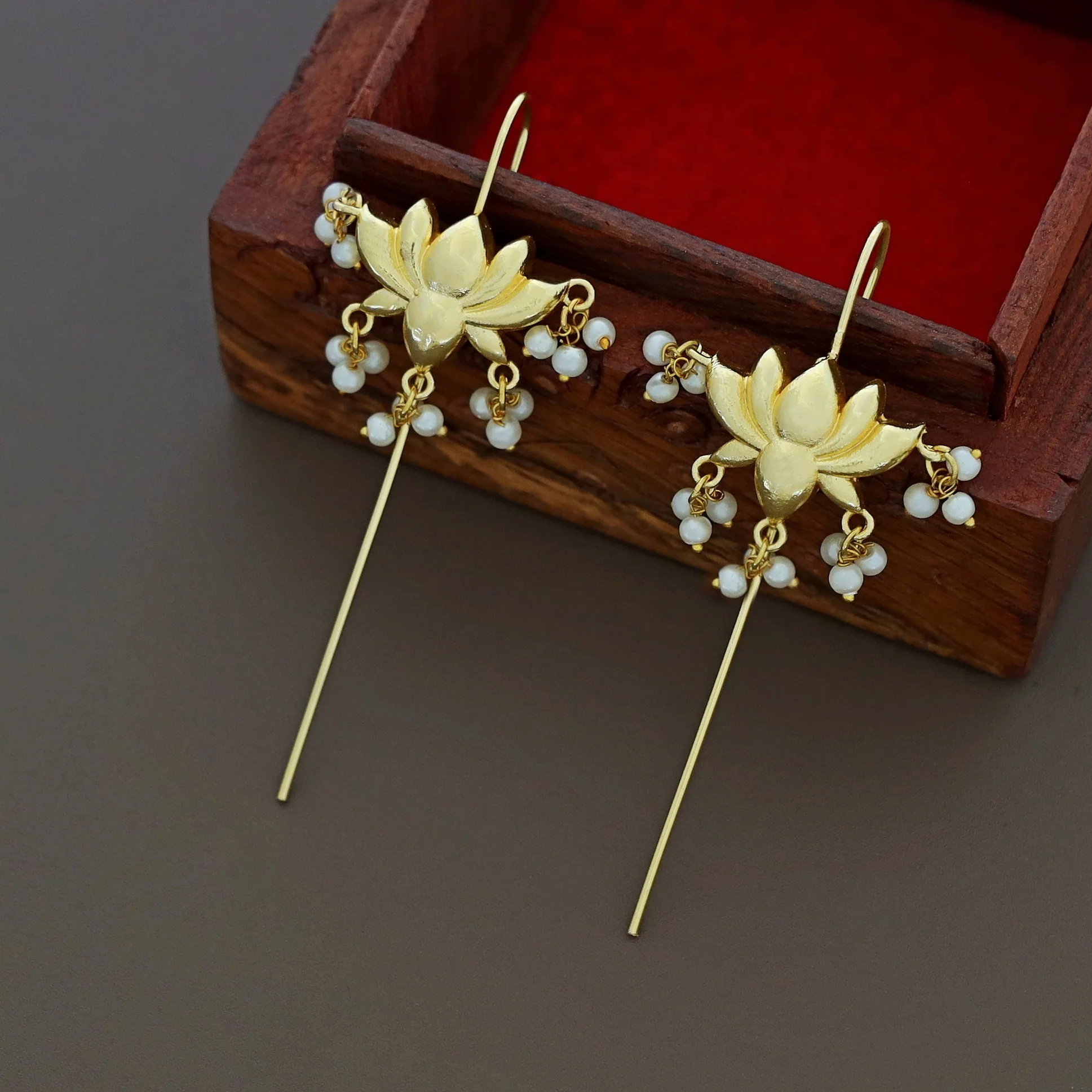 Srinika Lotus Pearl Ear-Cuff (Set Of 2) - Image 4