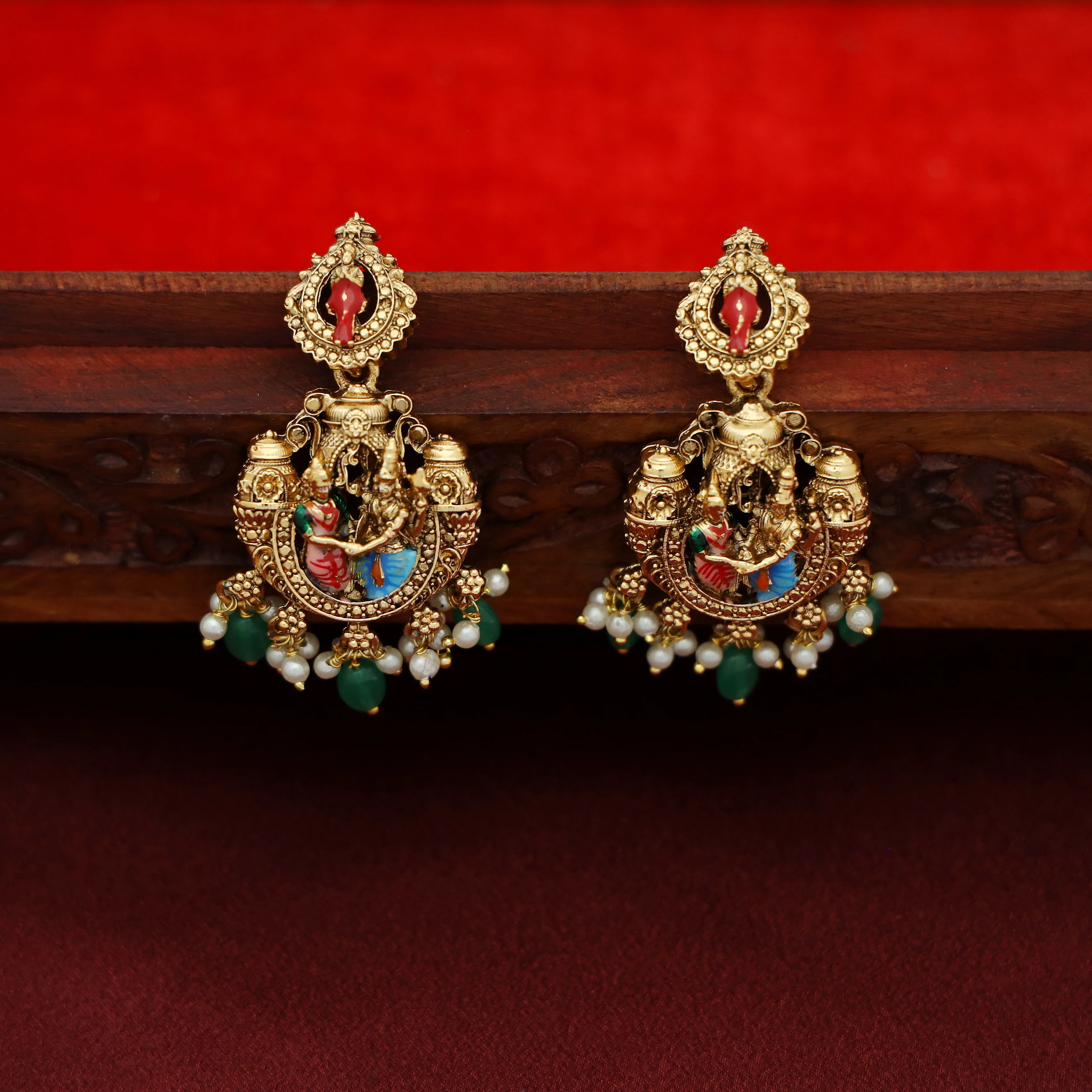 Srinivasa Kalyana Bridal Long Haram With Earring - Image 5